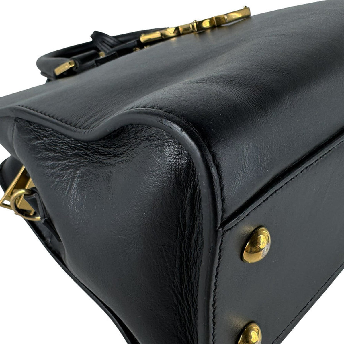 Saint Laurent Black Leather Handbag (Pre-Owned)