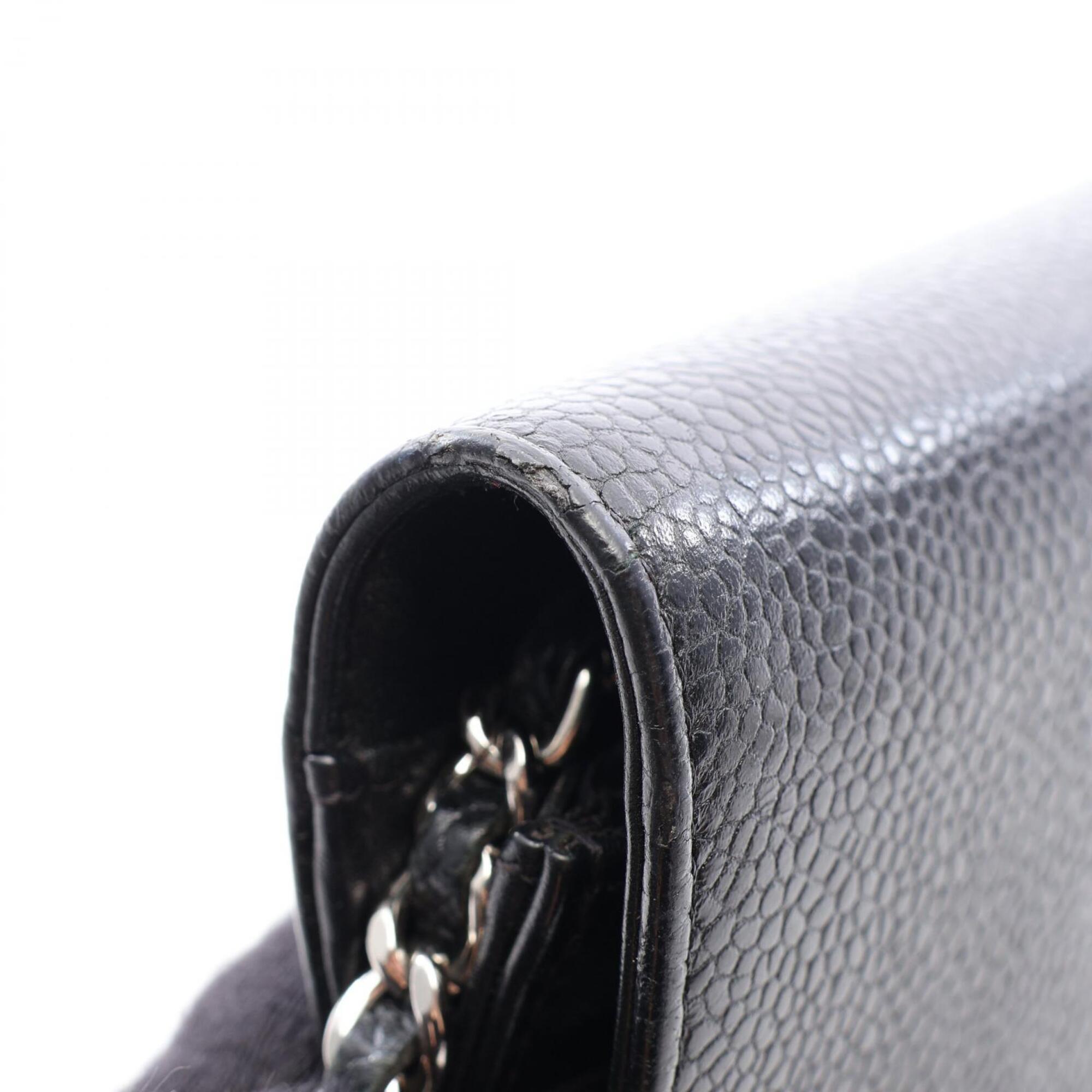 Chanel Black Grained Calfskin Handbag Shoulder Bag (Pre-Owned)