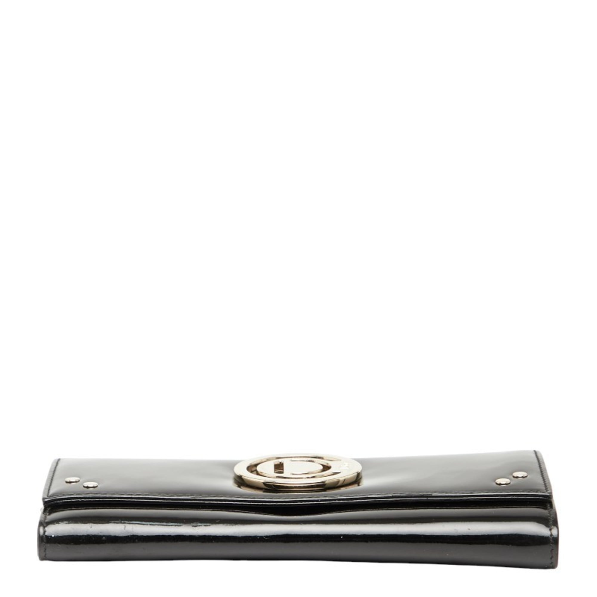Christian Dior Black Patent Leather Chain/Shoulder Wallet (Pre-Owned)