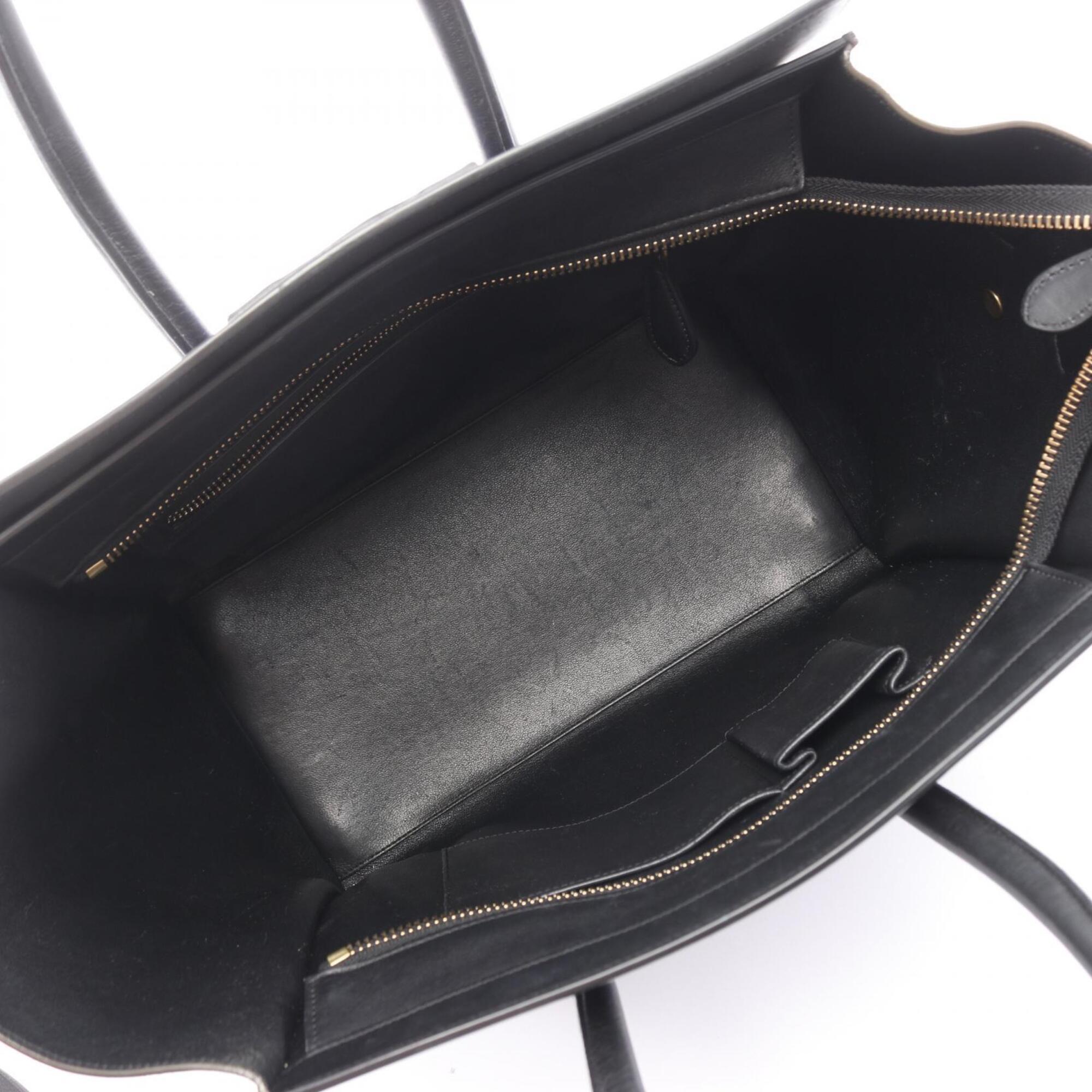 Celine Black Blue Gray Leather Handbag (Pre-Owned)