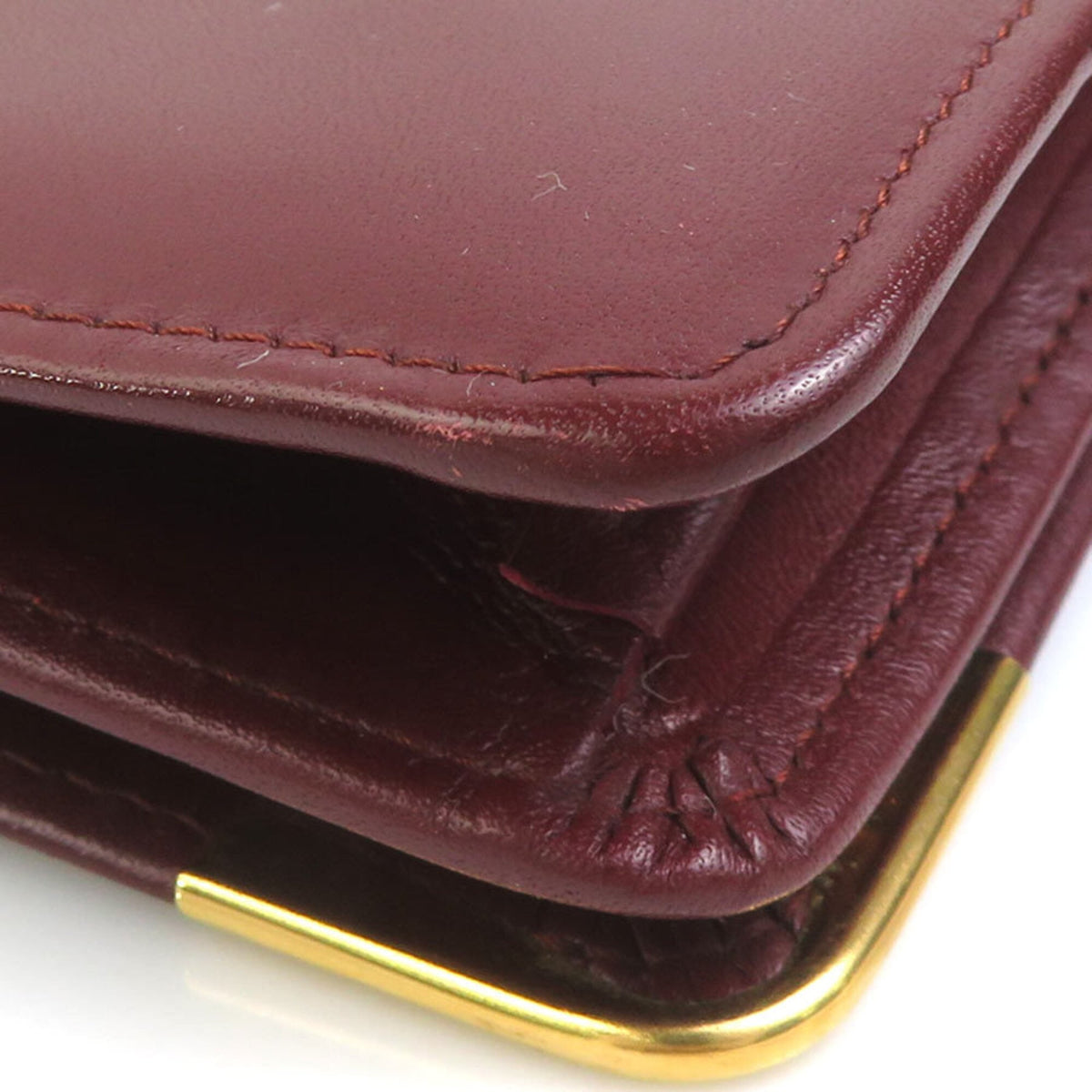 Cartier Burgundy Leather Clutch Bag (Pre-Owned)