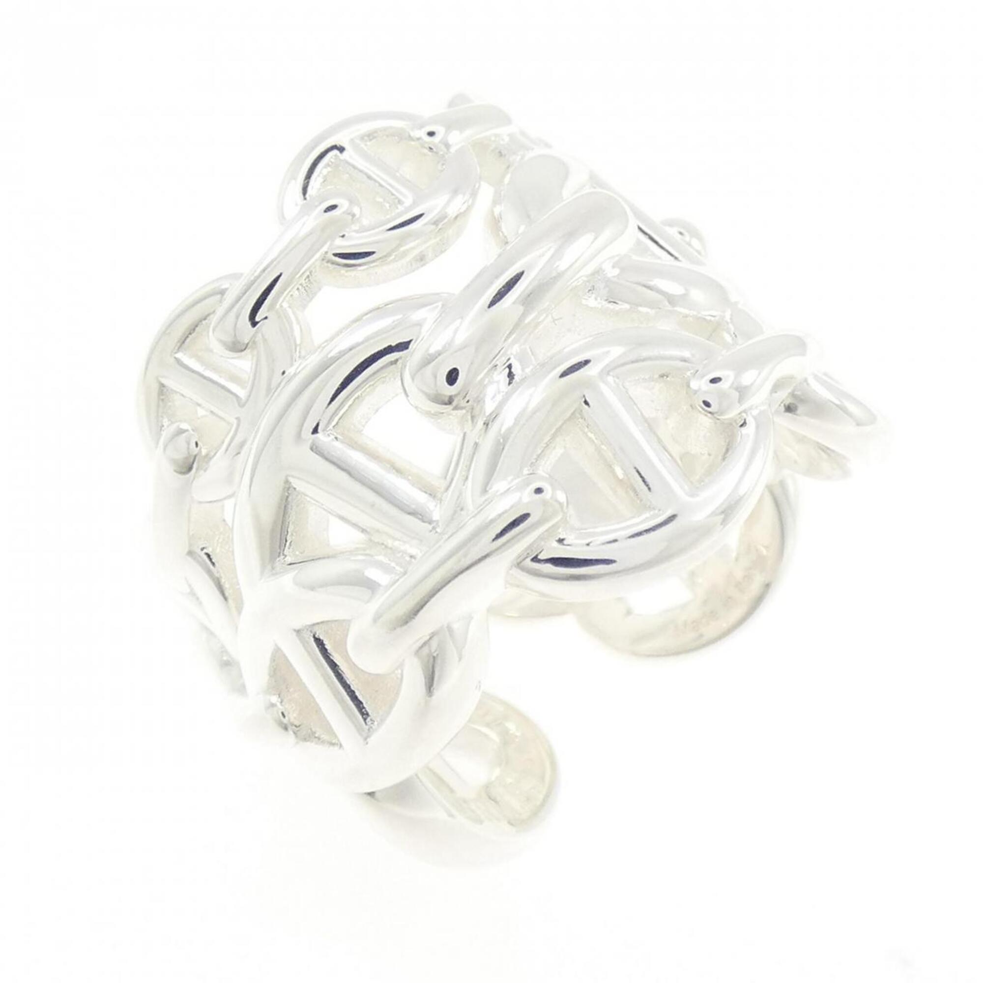 Hermes Silver Silver 925 Band Ring (Pre-Owned)