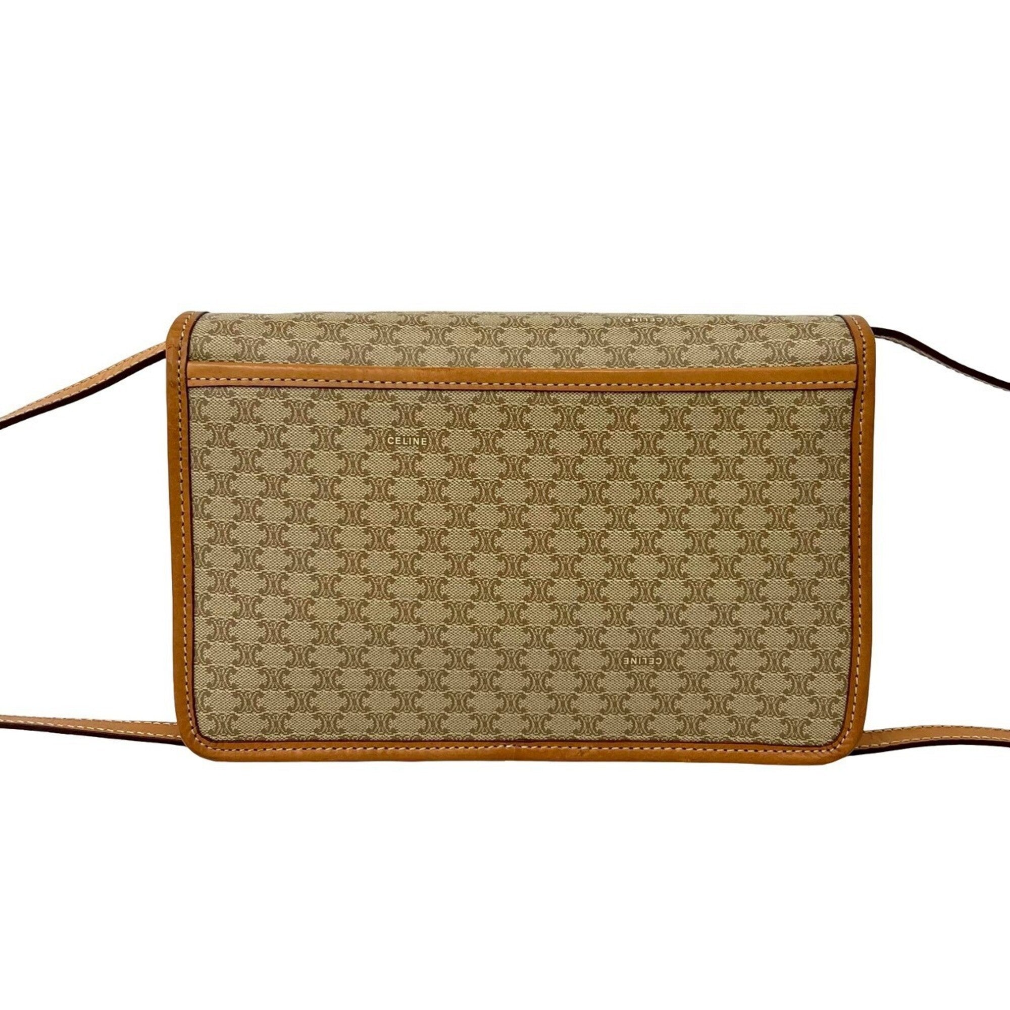 Celine Beige Brown Pvc Leather Pochette Shoulder Bag (Pre-Owned)