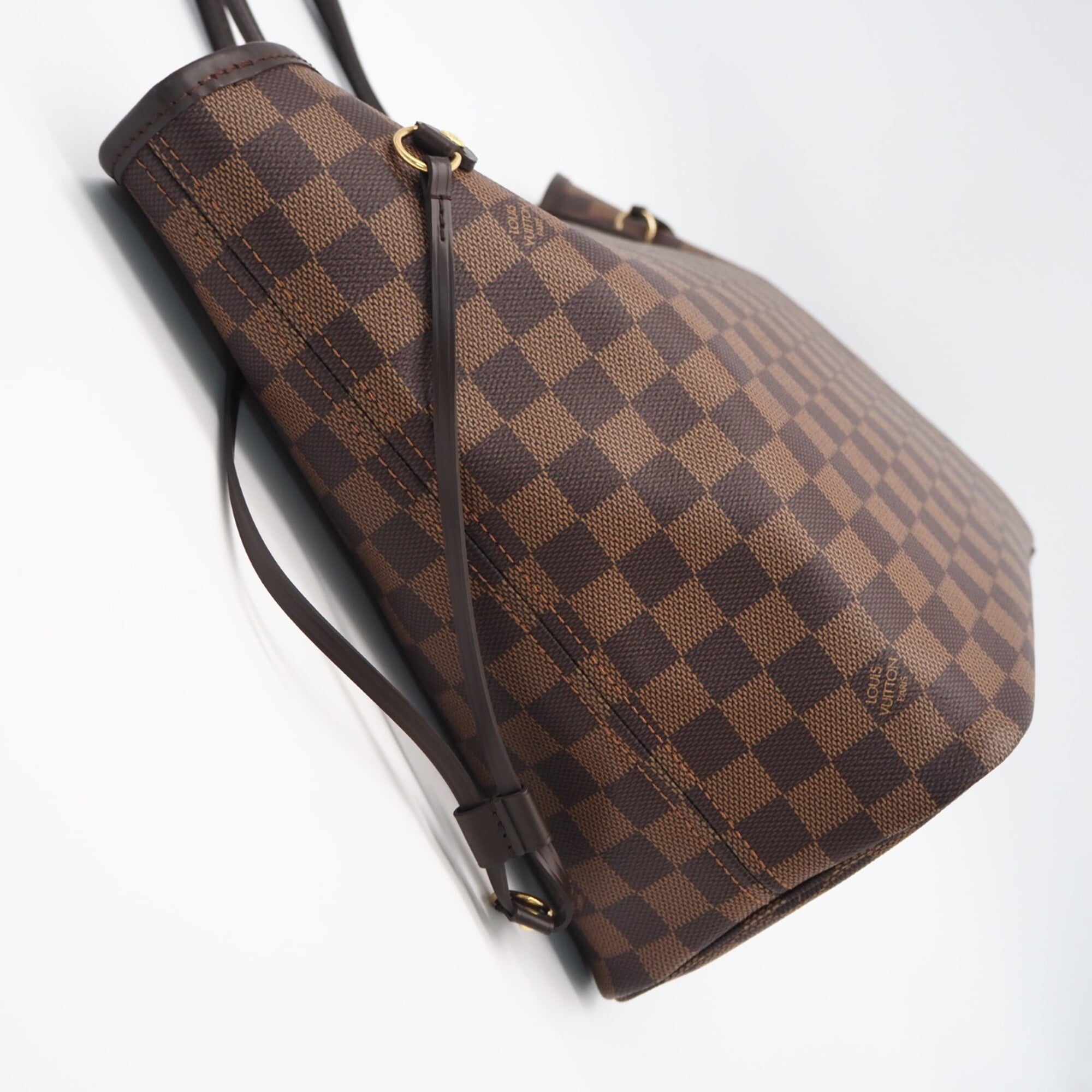 Louis Vuitton Beige Brown Coated Canvas Leather Handbag Pouch (Pre-Owned)