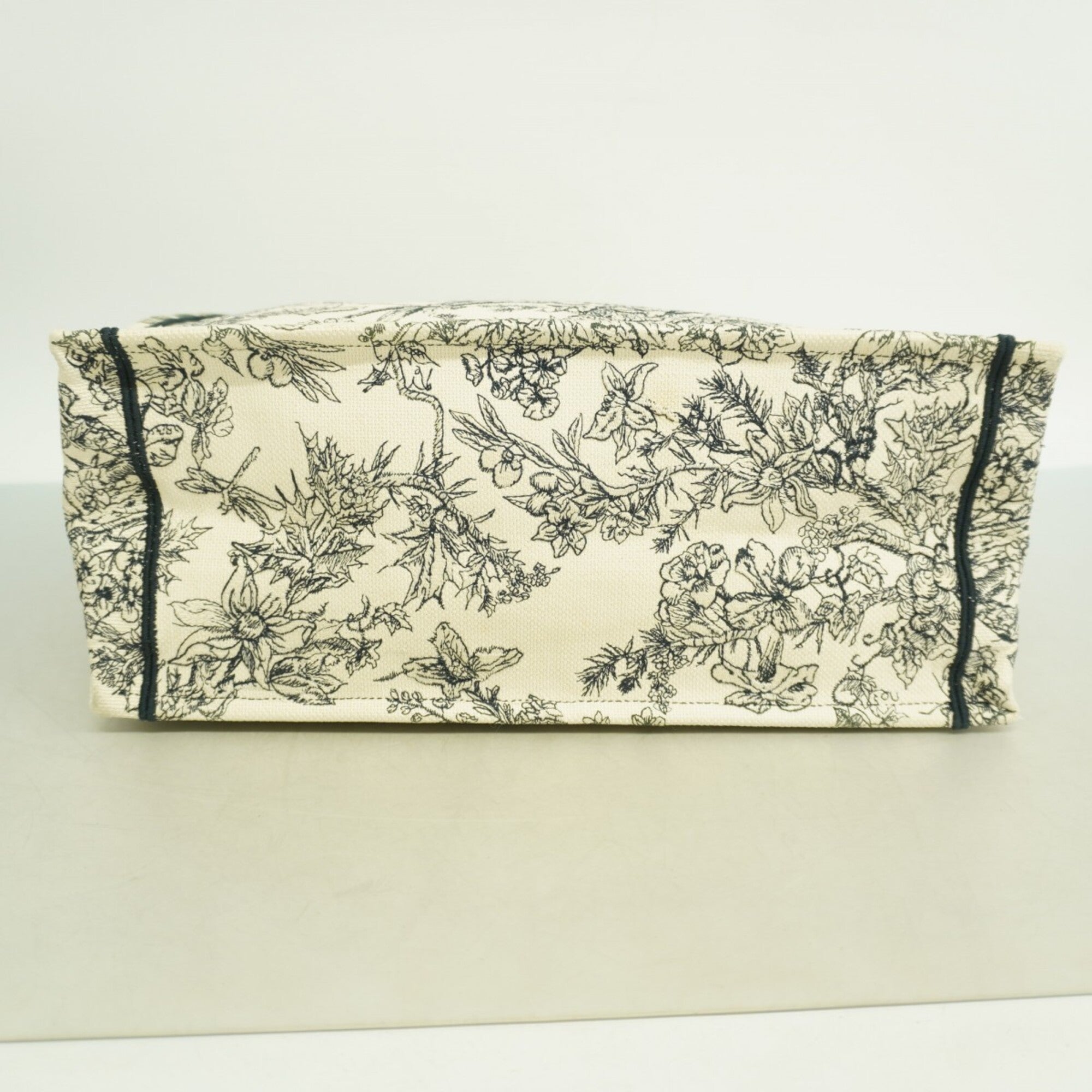 Christian Dior Ivory Navy Canvas Tote Bag (Pre-Owned)