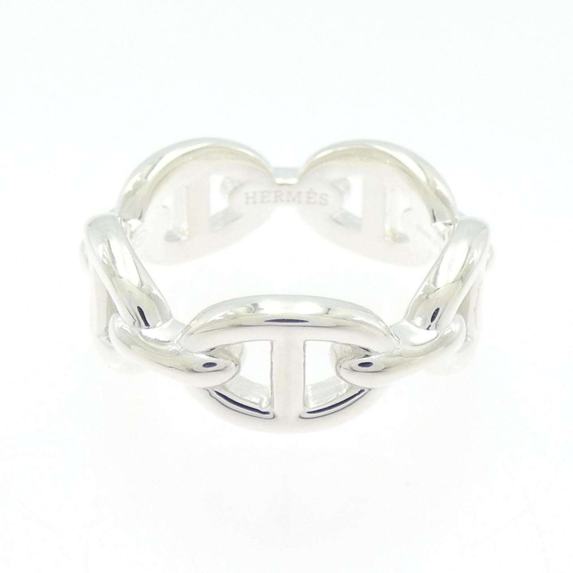 Hermes Silver Silver 925 Band Ring (Pre-Owned)