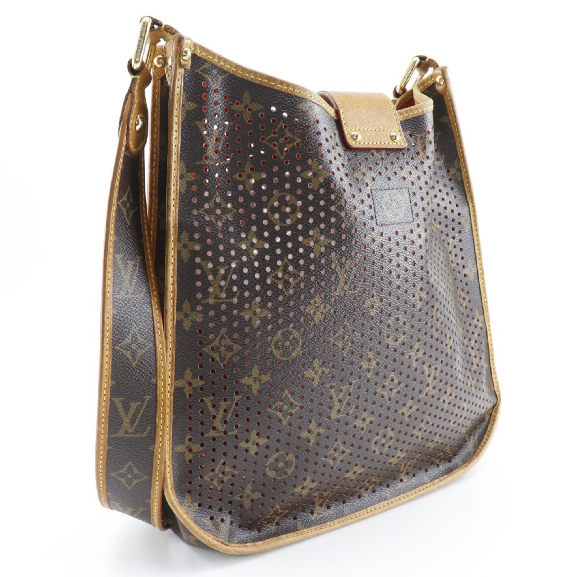 Louis Vuitton Brown Galle Orange Monogram Perforated Shoulder Bag (Pre-Owned)