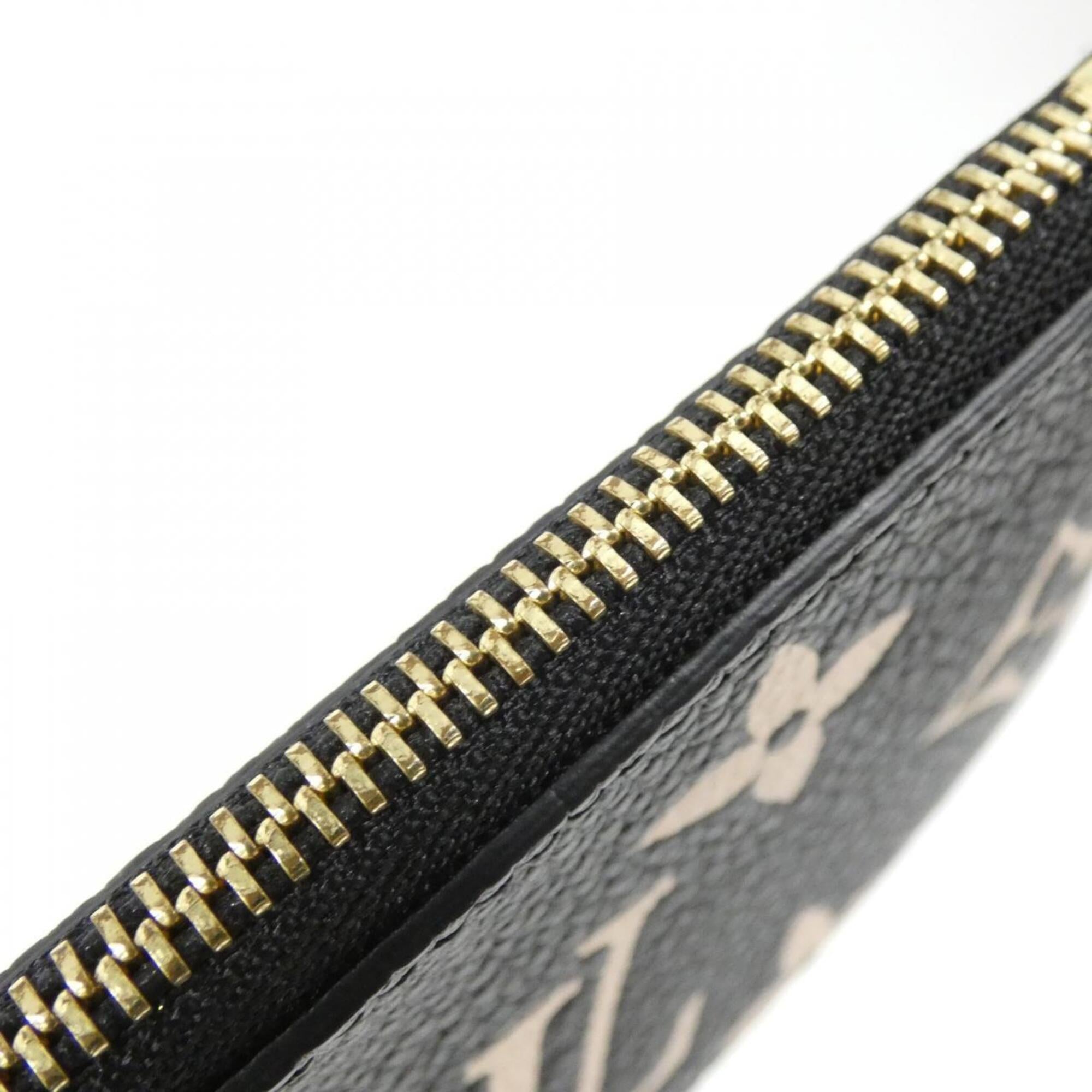 Louis Vuitton Beige Black Leather Coin Purse/Coin Case (Pre-Owned)