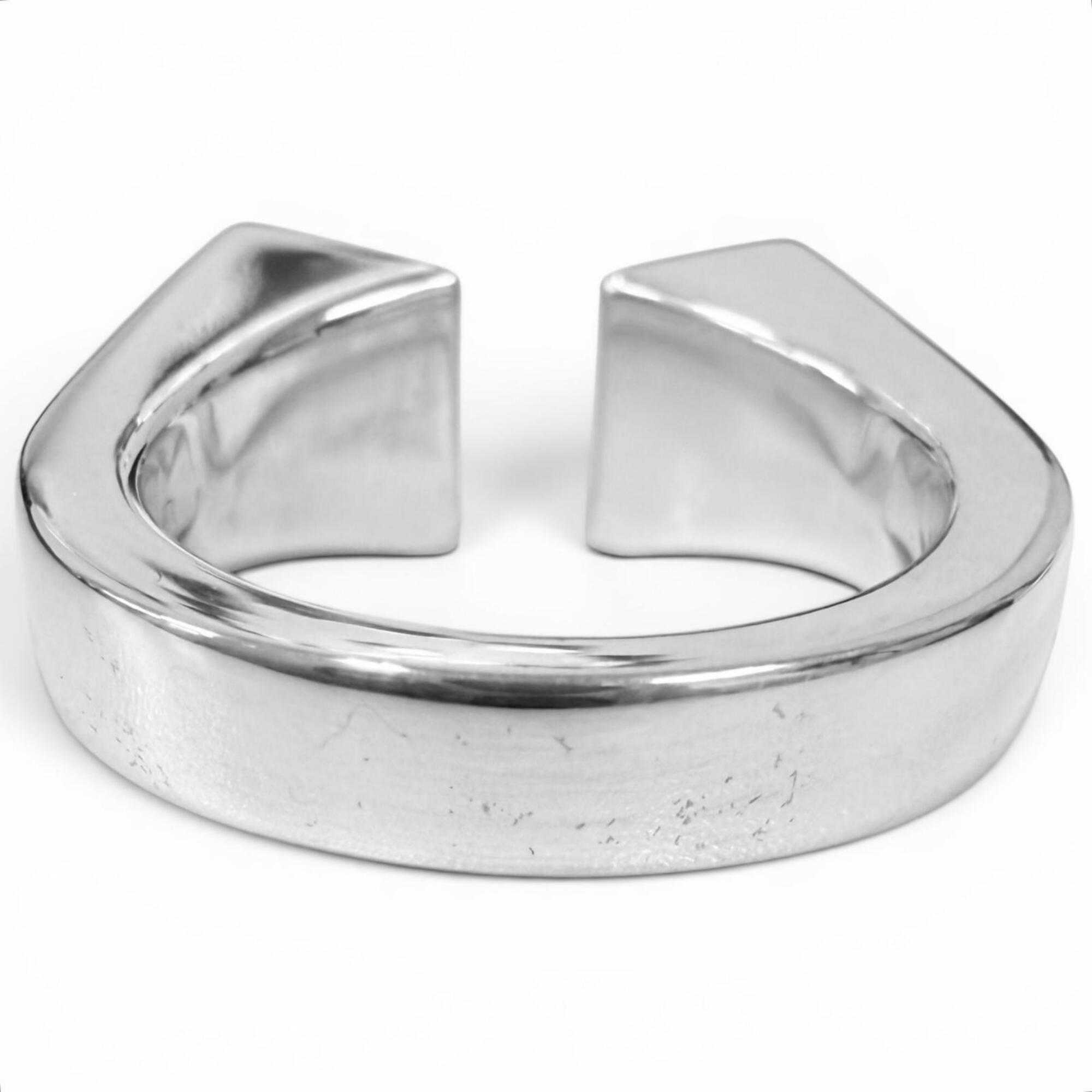 Hermes Silver Silver 925 Band Ring (Pre-Owned)