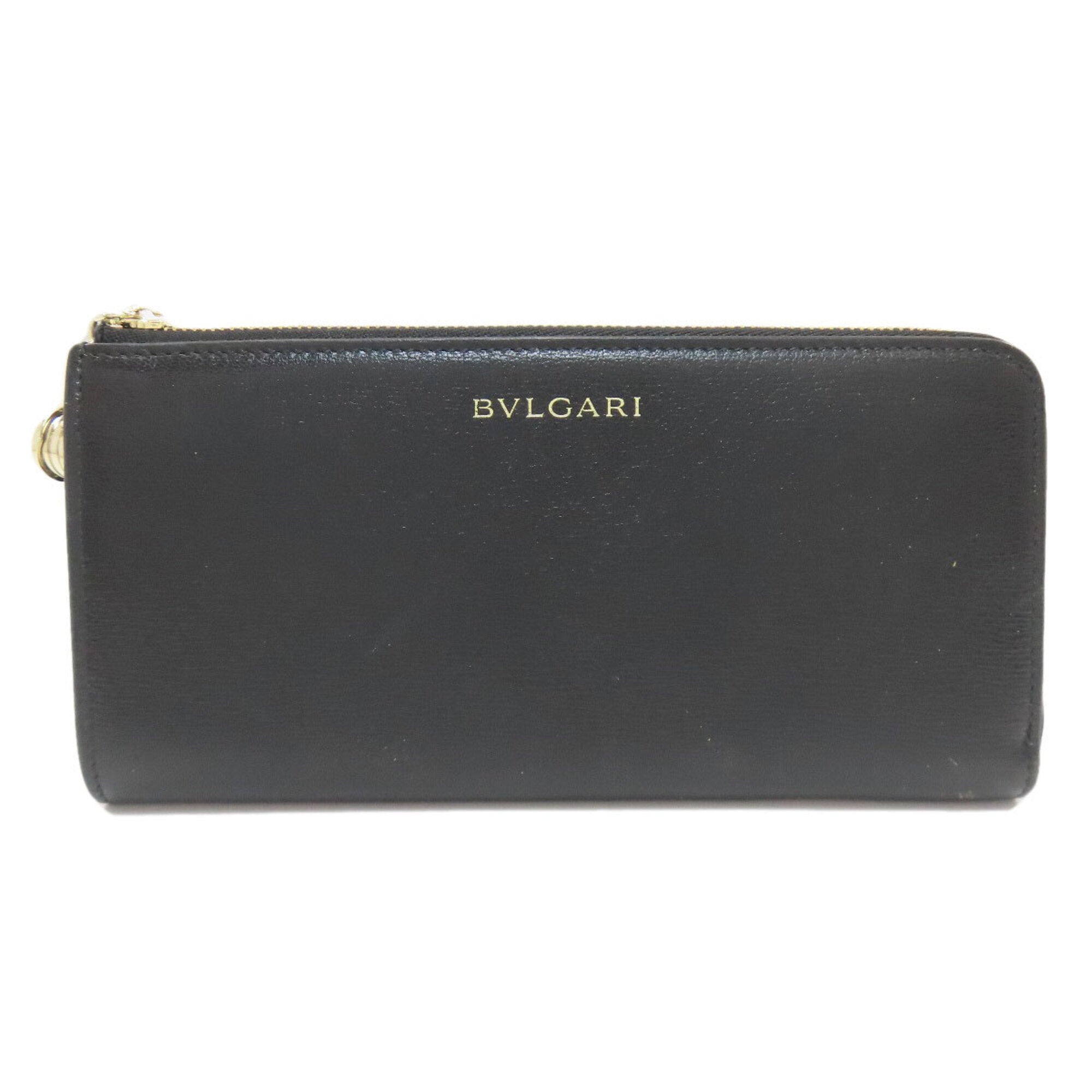 Bvlgari Black Leather Long Wallet (Bi-Fold) (Pre-Owned)