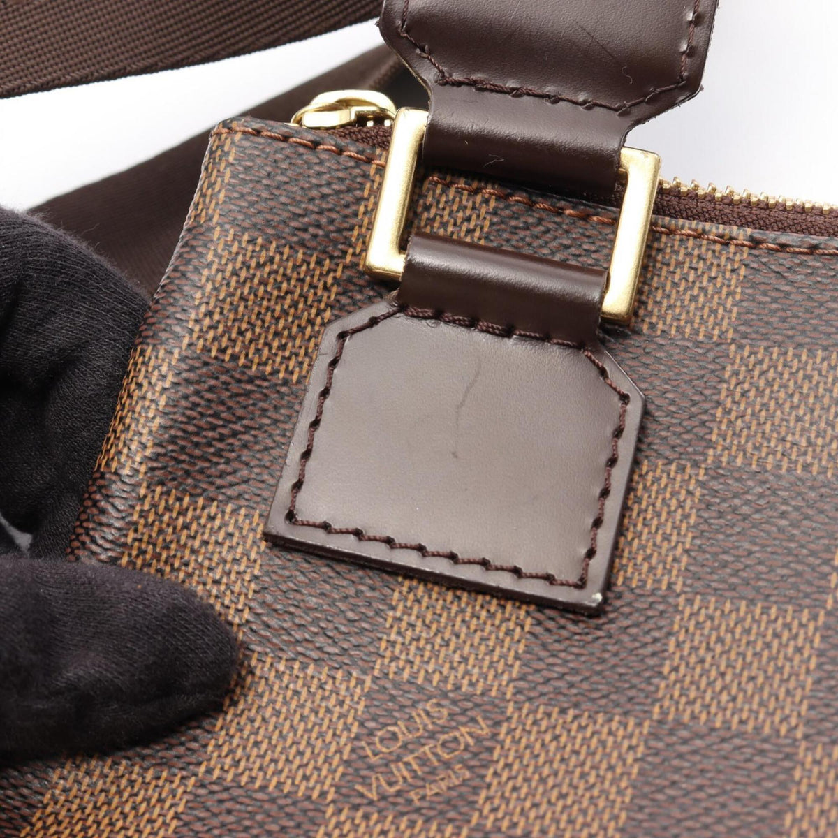 Louis Vuitton Brown Ebene Coated Canvas Leather Handbag Pochette Shoulder Bag (Pre-Owned)