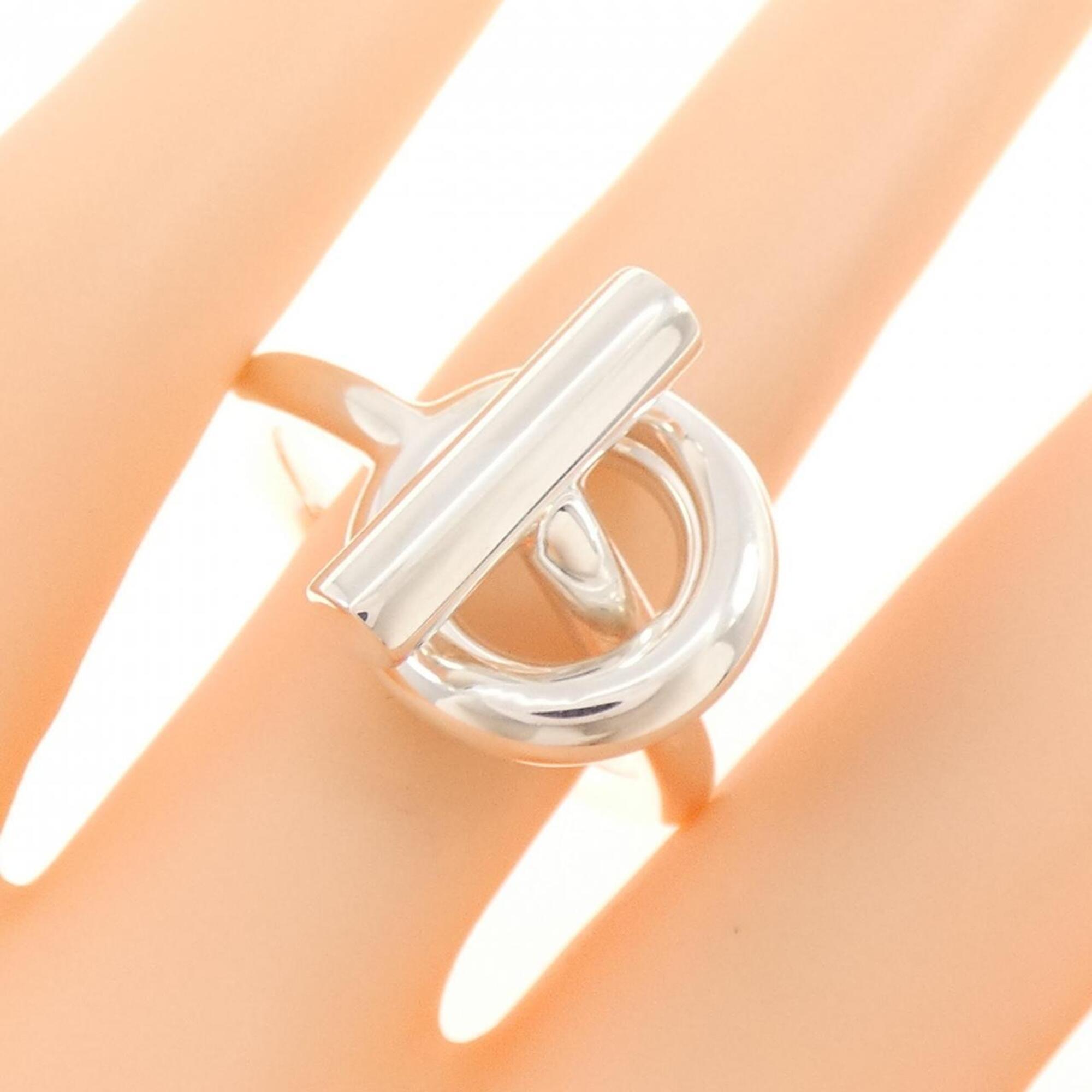 Hermes Silver 925 Band Ring (Pre-Owned)