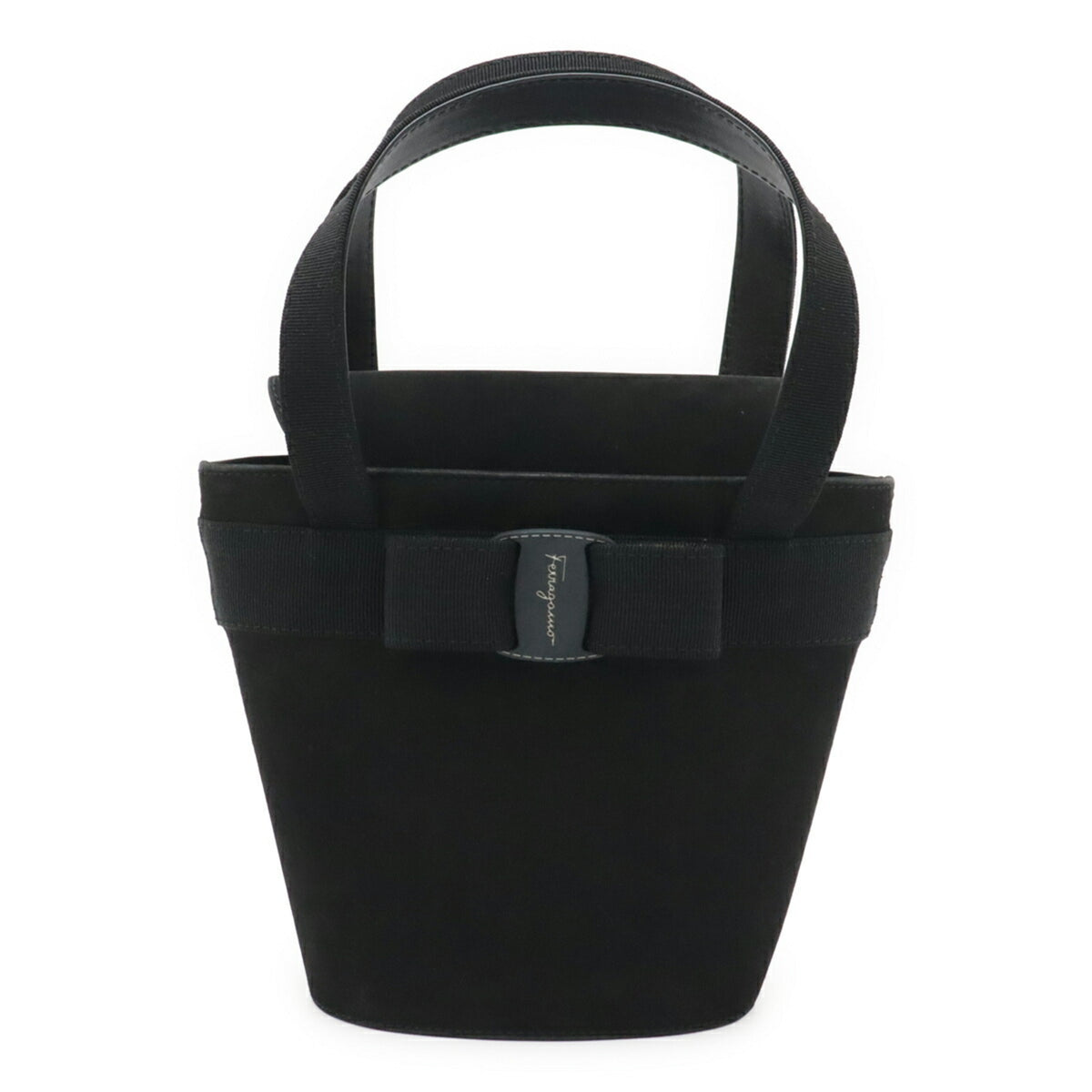Salvatore Ferragamo Black Suede Handbag (Pre-Owned)