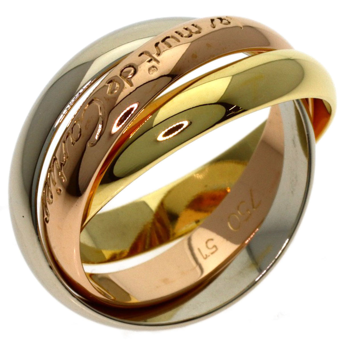Cartier Trinity Pink White Yellow Band Ring (Pre-Owned)