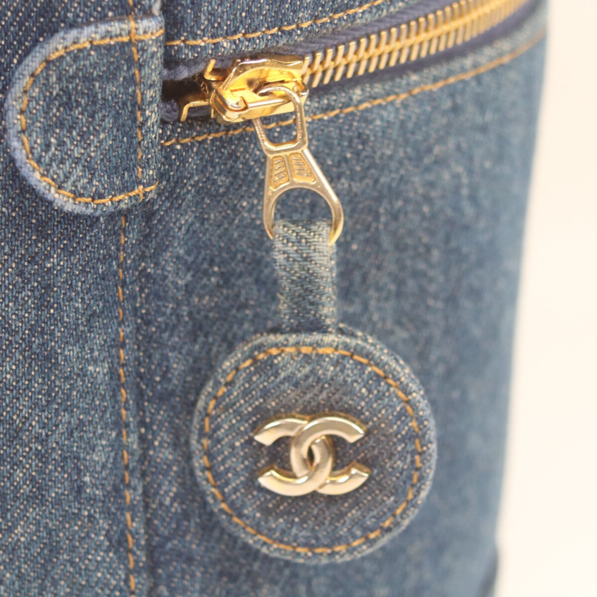 Chanel Gold Denim Handbag (Pre-Owned)
