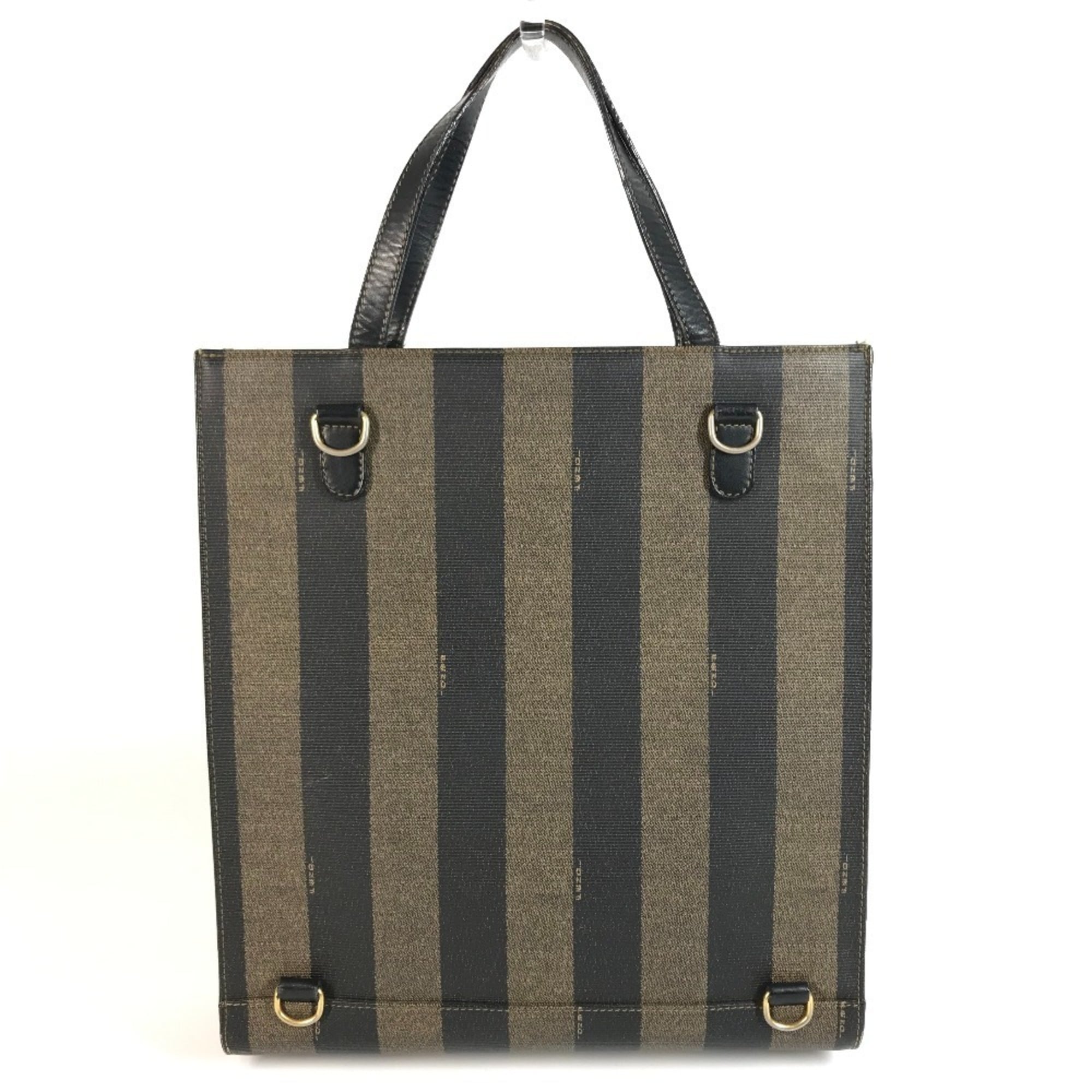 Fendi Khaki Pvc Leather Handbag Tote Bag (Pre-Owned)