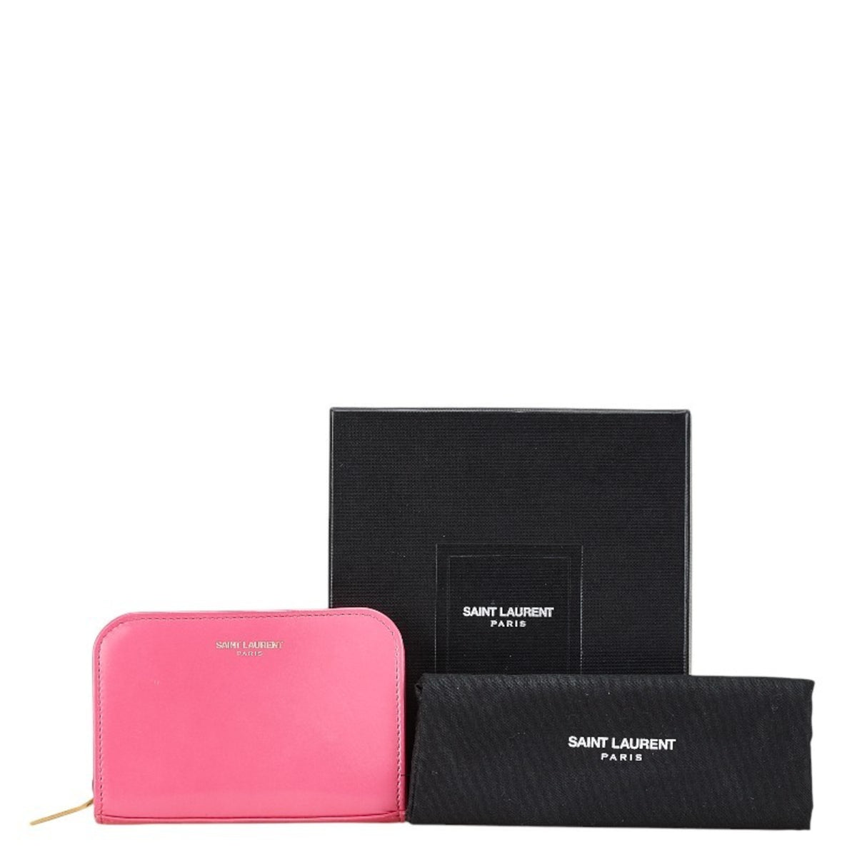 Saint Laurent Pink Leather Coin Purse/Coin Case (Pre-Owned)