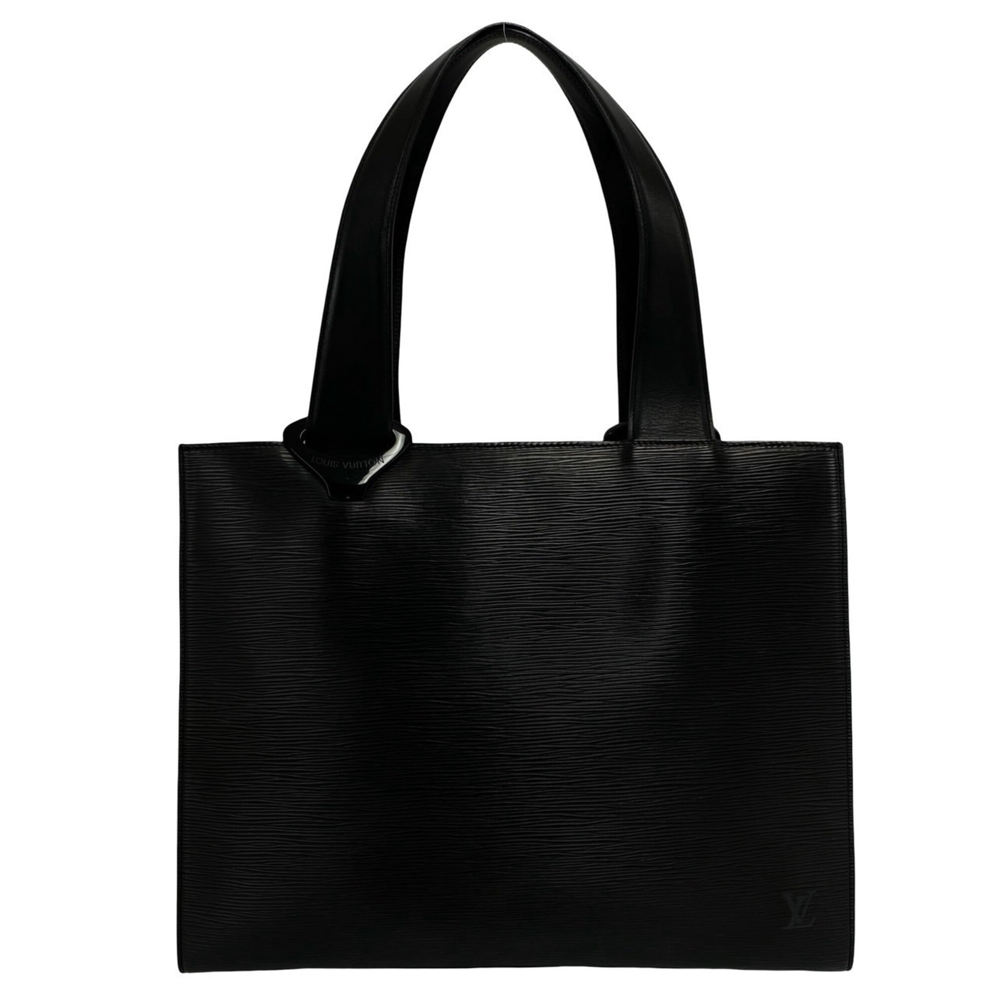 Louis Vuitton Black Leather Shoulder Bag Tote Bag (Pre-Owned)