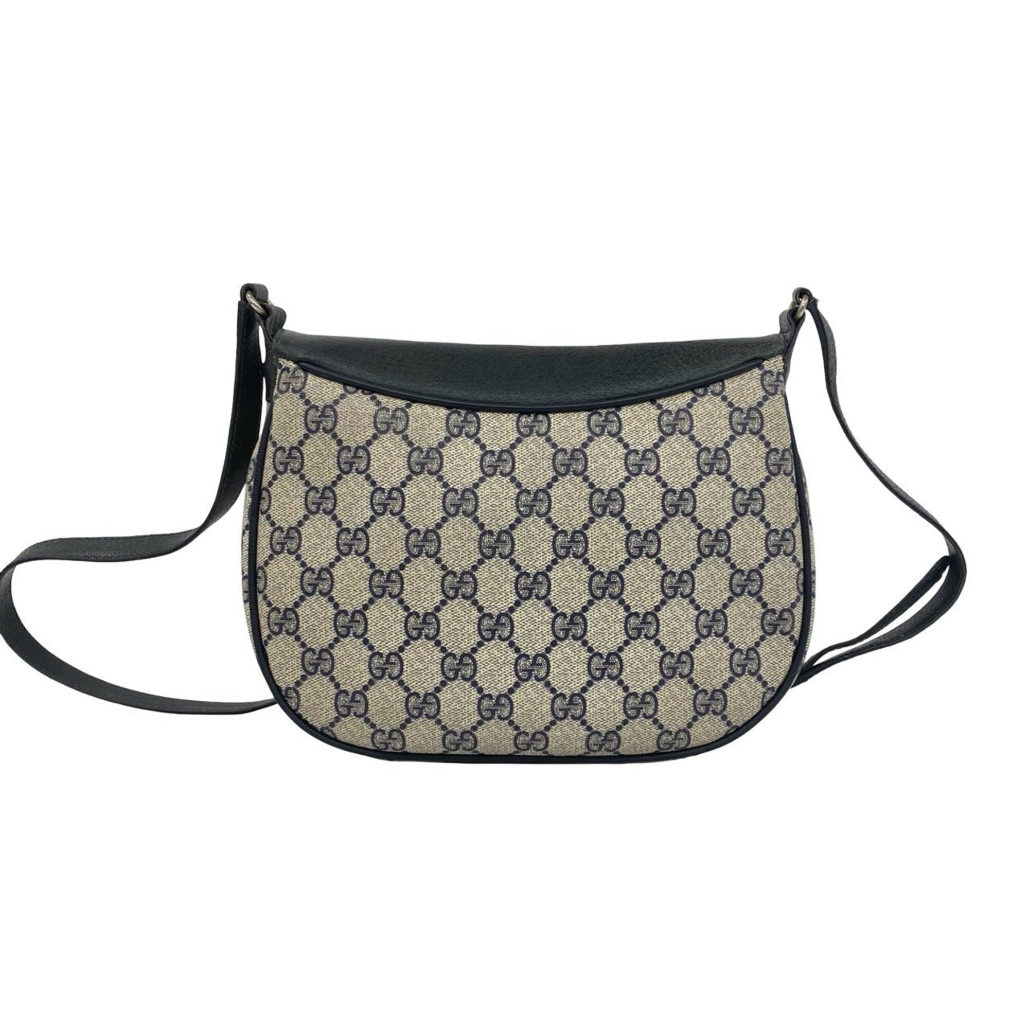 Gucci Navy Red Color Leather Pvc Shoulder Bag (Pre-Owned)