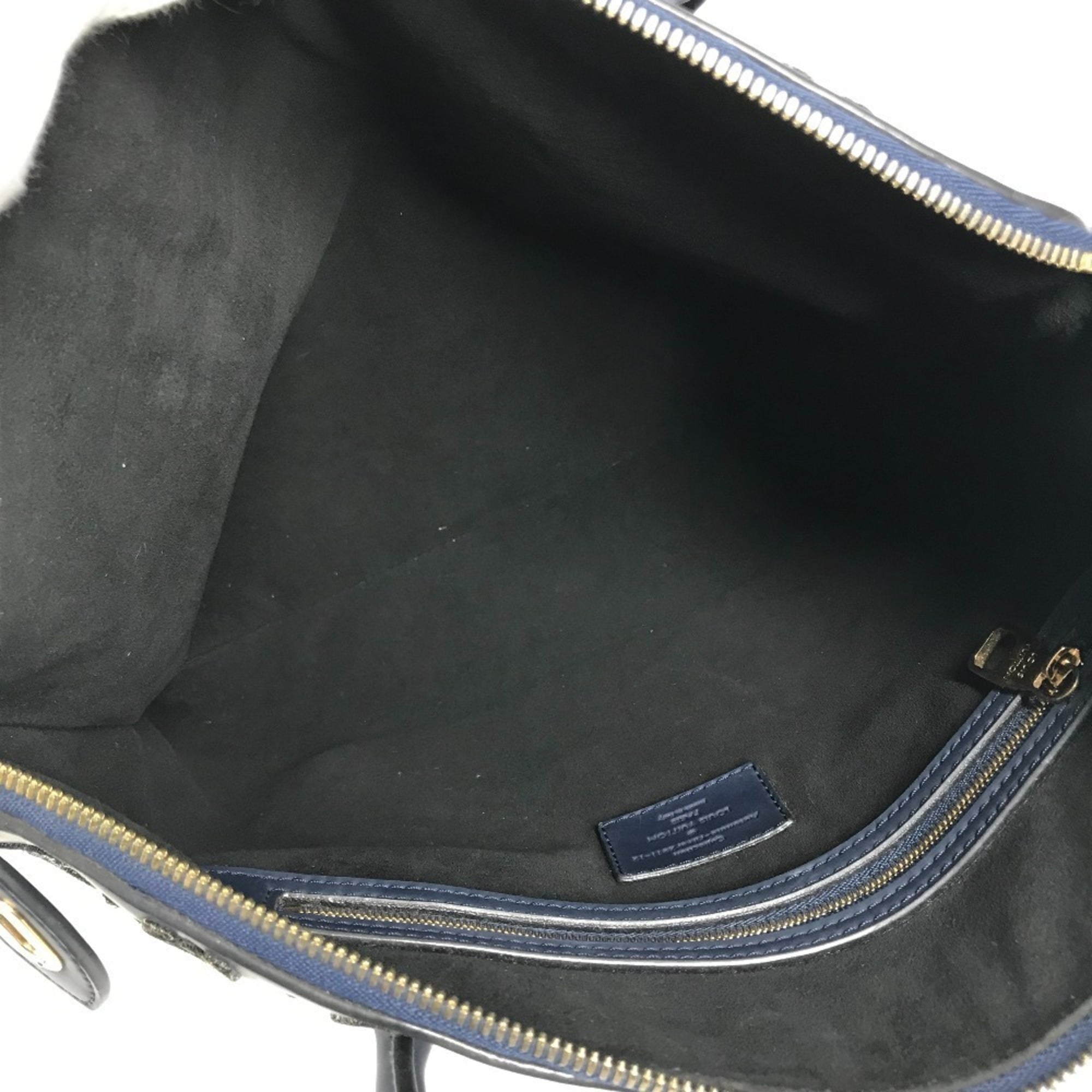 Louis Vuitton Black Blue Handbag Tote Bag (Pre-Owned)