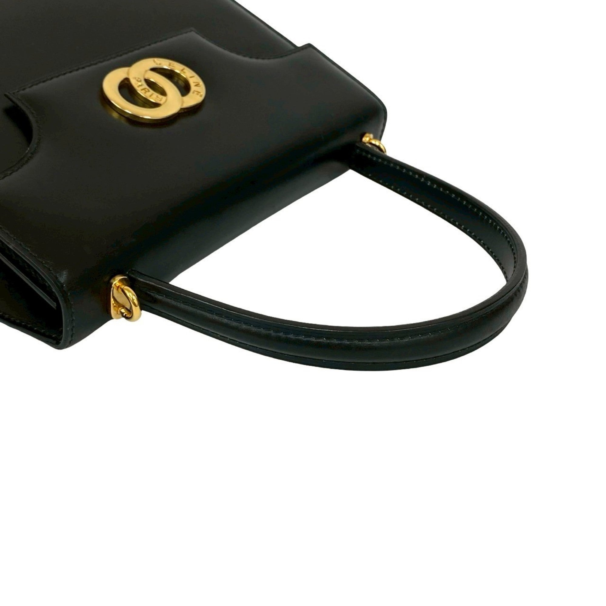 Celine Black Leather Handbag Shoulder Bag (Pre-Owned)