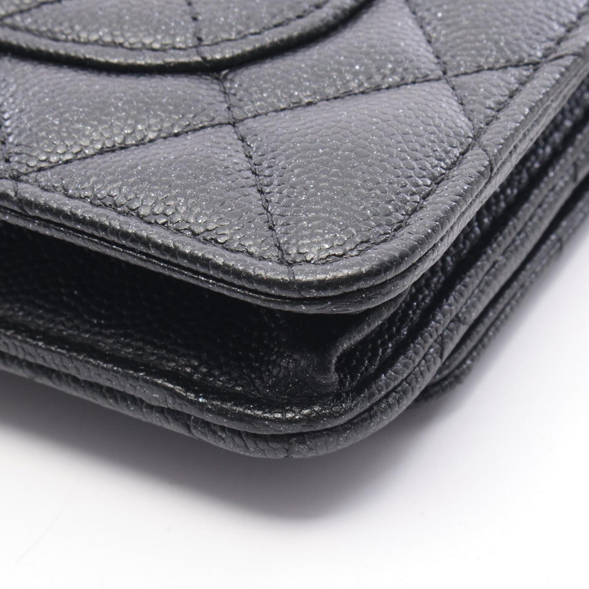 Chanel Black Grained Calfskin Handbag Shoulder Bag (Pre-Owned)