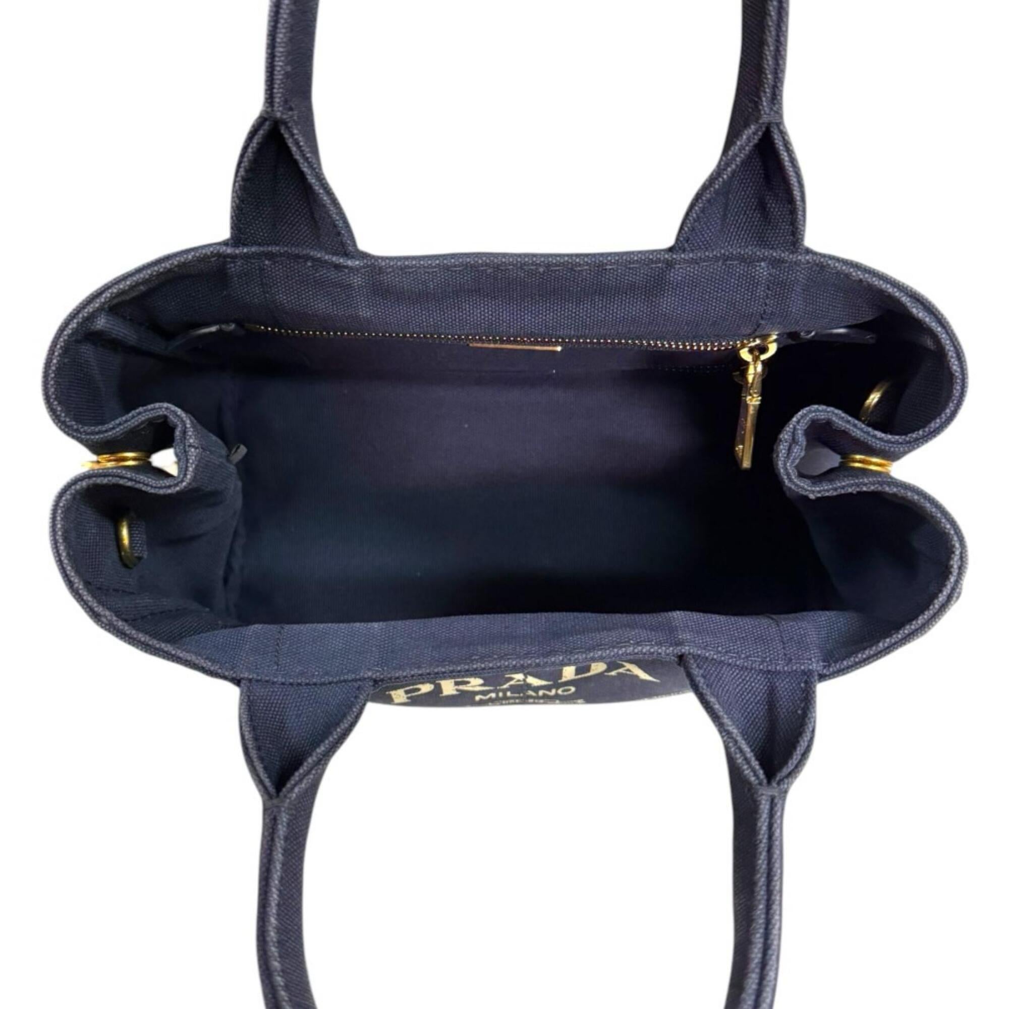 Prada Navy Canvas Shoulder Bag (Pre-Owned)