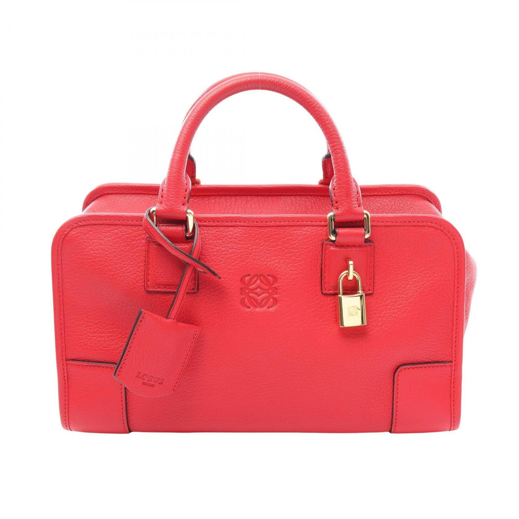 Loewe Red Color Leather Handbag (Pre-Owned)