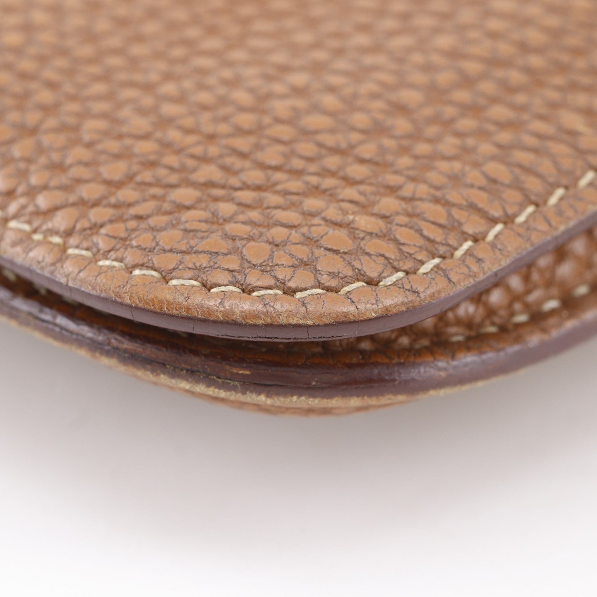 Hermes Brown Taurillon Clemence Leather Long Wallet (Bi-Fold) (Pre-Owned)