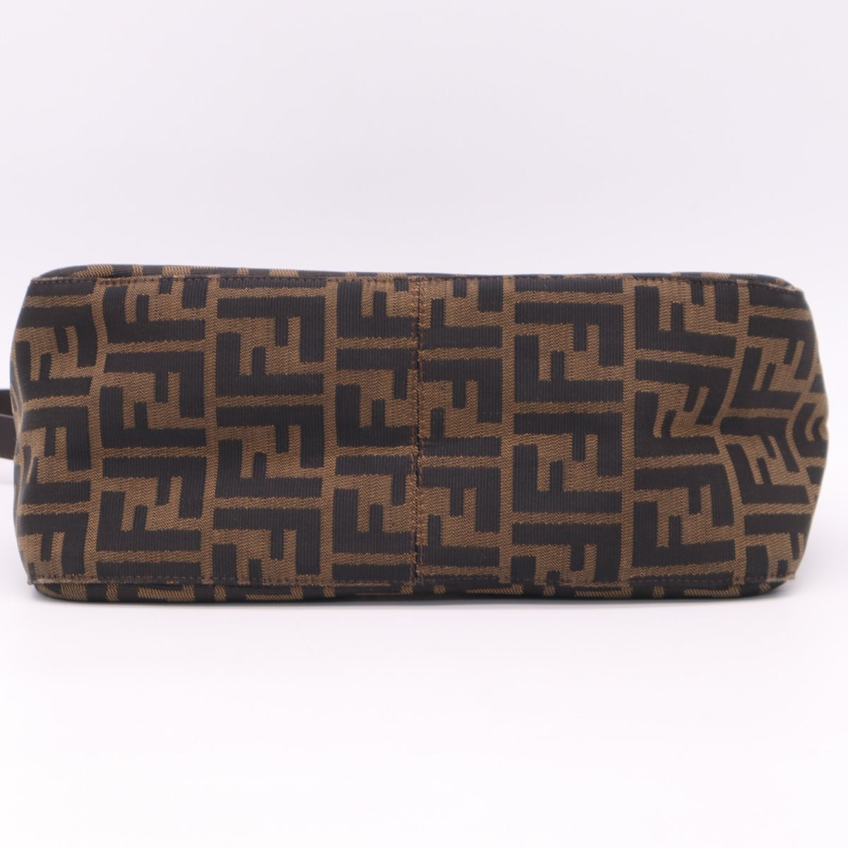Fendi Zucca Beige Brown Zucca Leather Shoulder Bag (Pre-Owned)