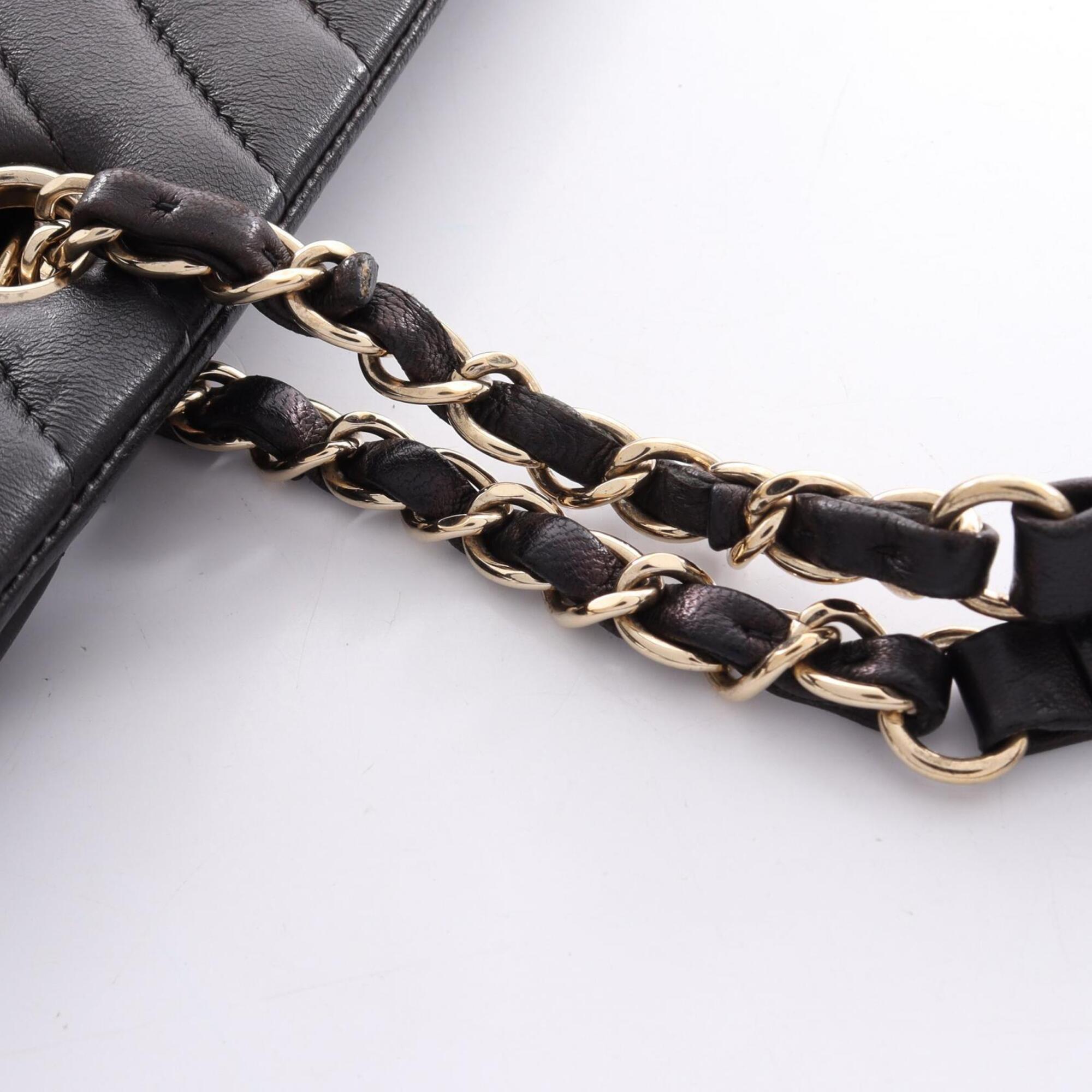 Chanel Black Leather Handbag Tote Bag (Pre-Owned)