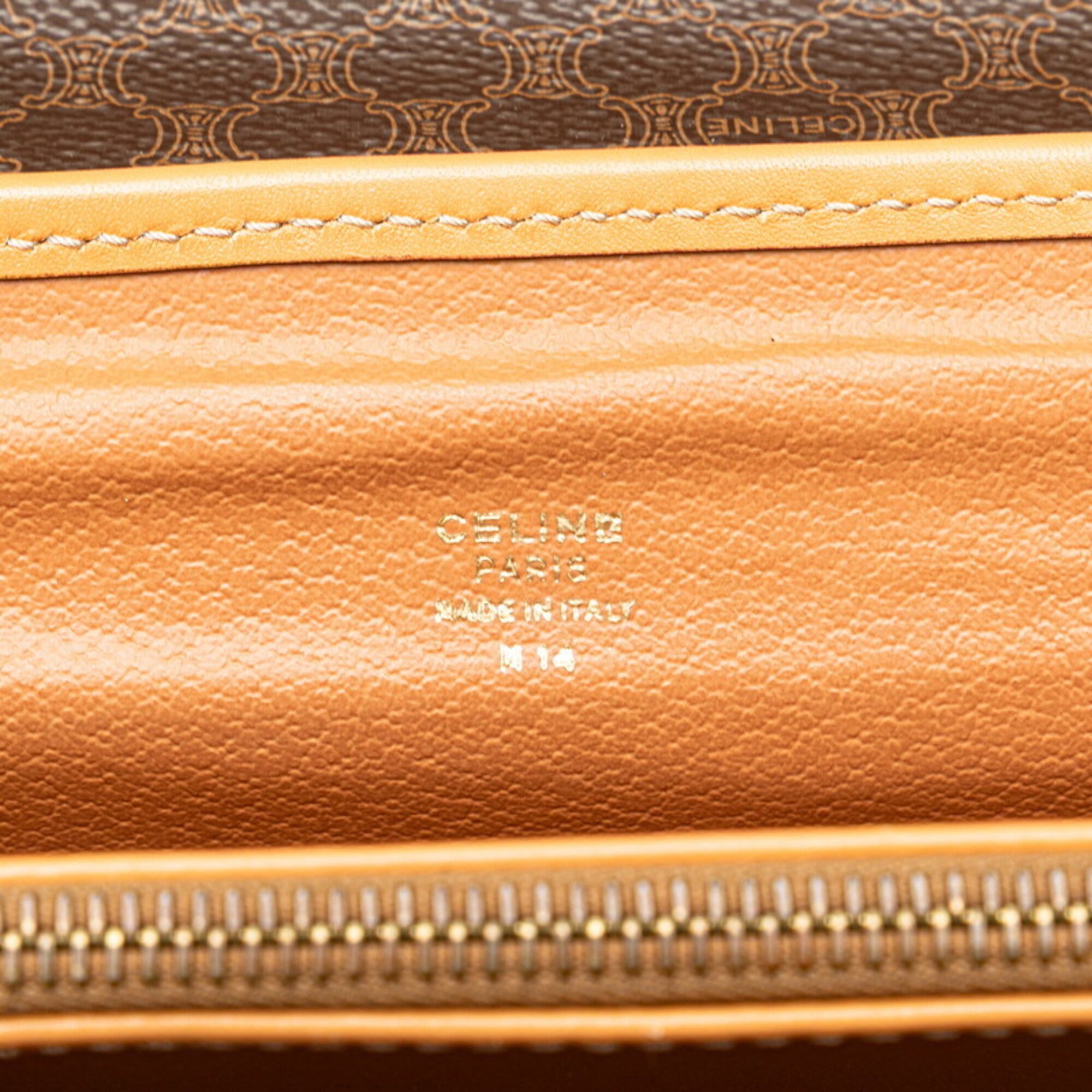 Celine Brown Pvc Leather Briefcase Shoulder Bag (Pre-Owned)