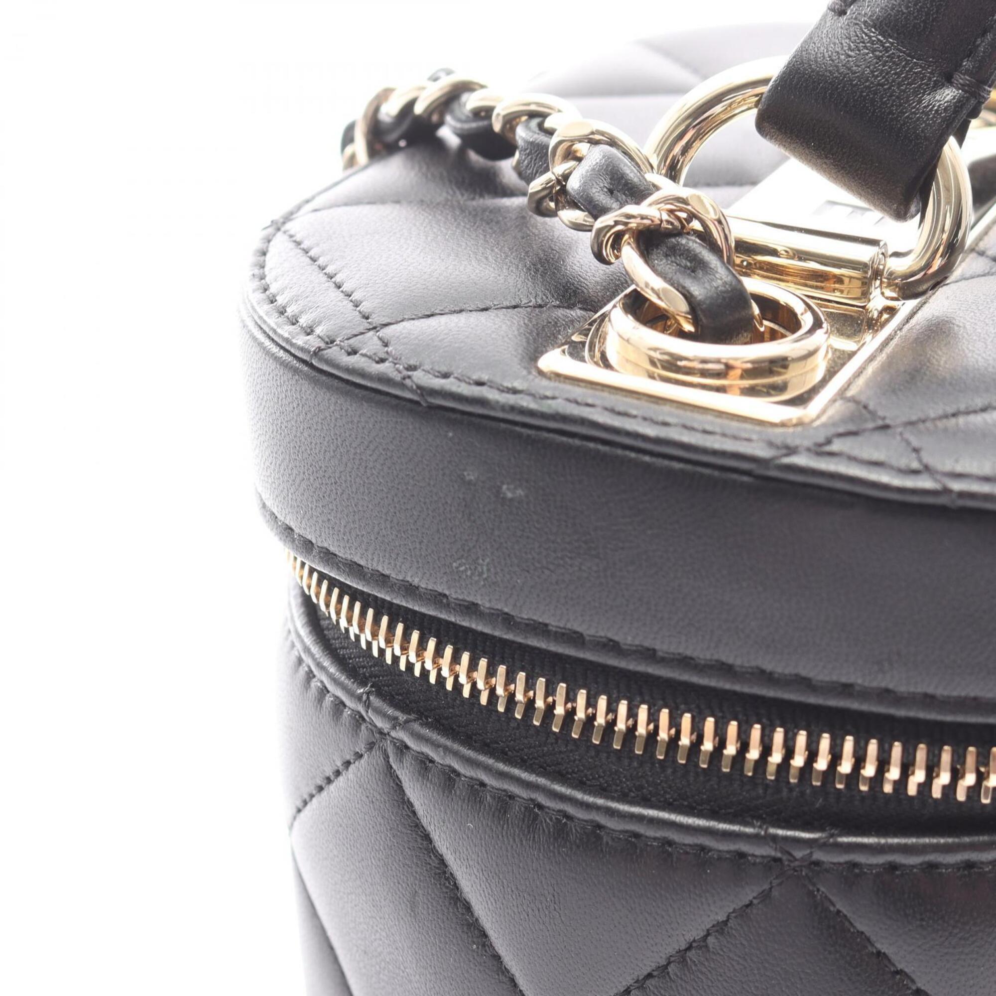 Chanel Black Leather Handbag Shoulder Bag (Pre-Owned)