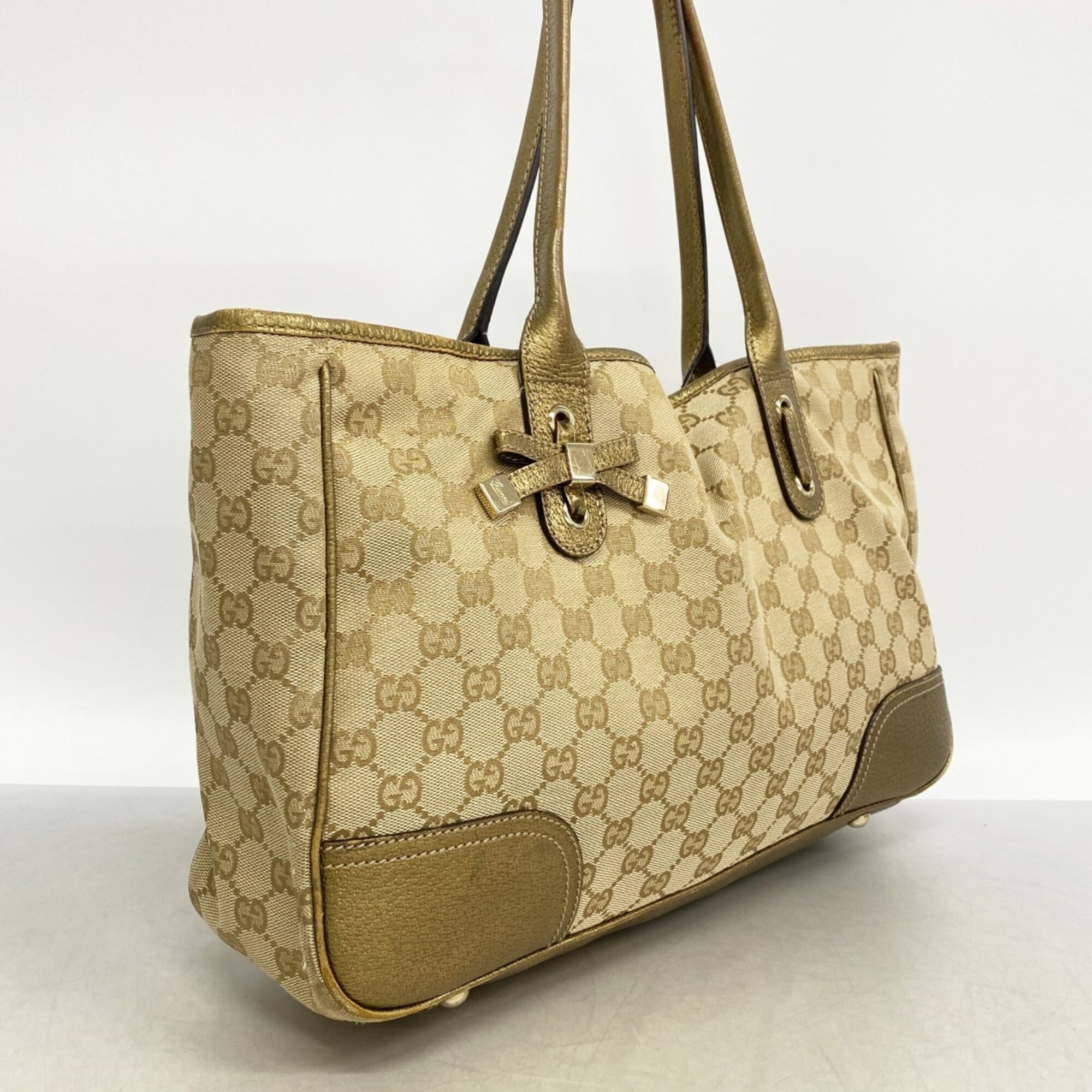 Gucci Beige Canvas Tote Bag (Pre-Owned)