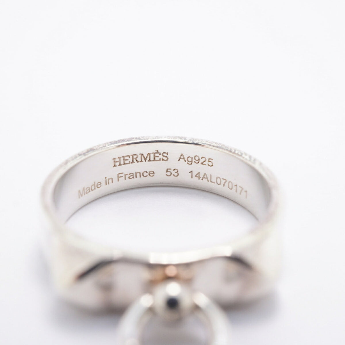 Hermes Silver 925 Band Ring (Pre-Owned)
