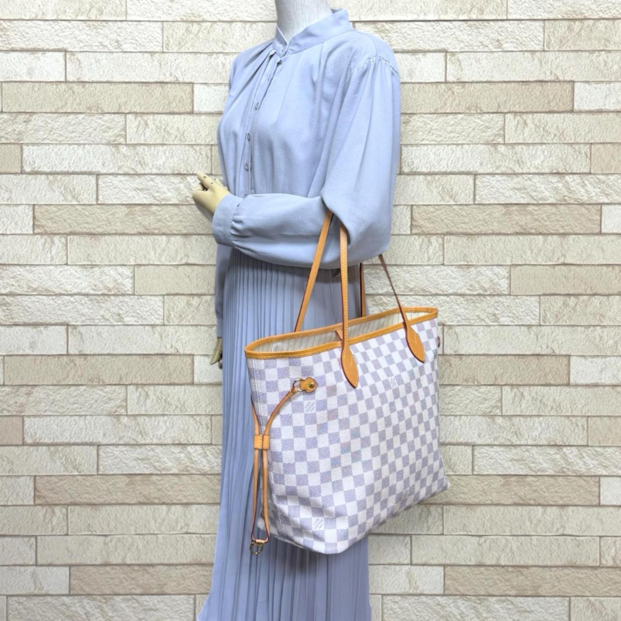 Louis Vuitton White Damier Azur Pouch Tote Bag (Pre-Owned)