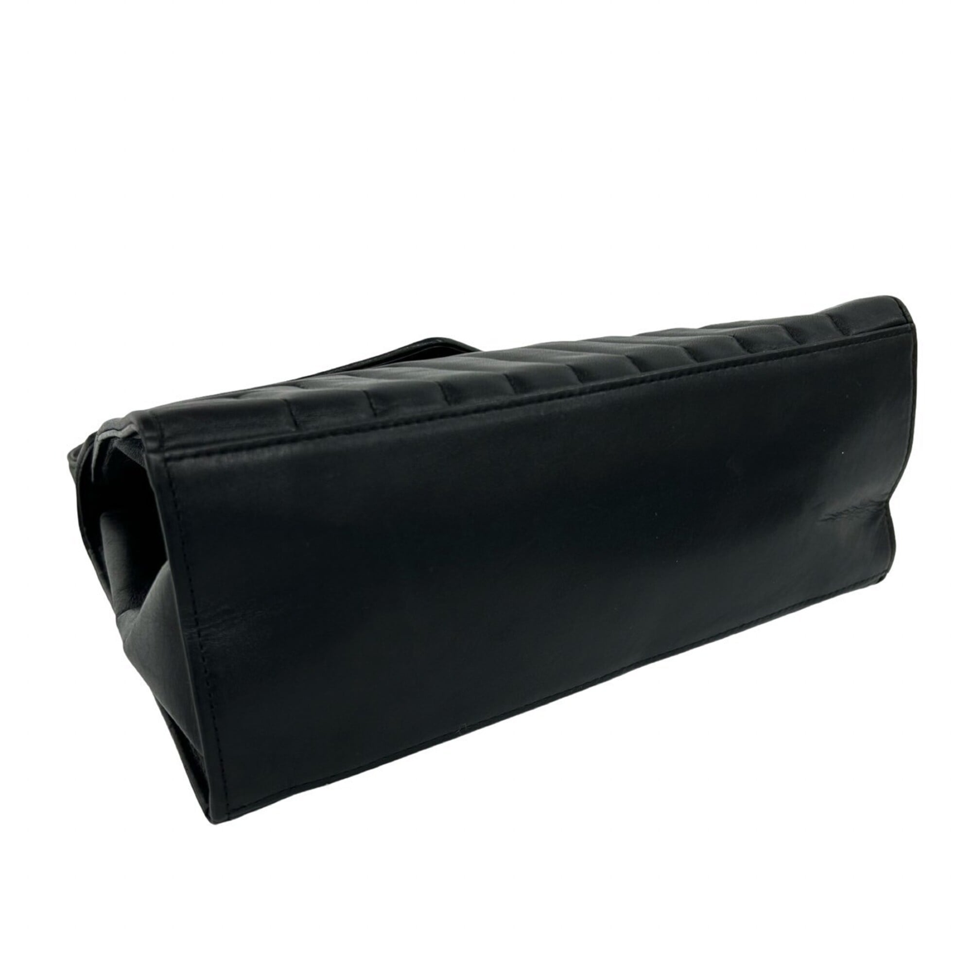 Yves Saint Laurent Black Leather Handbag Tote Bag (Pre-Owned)