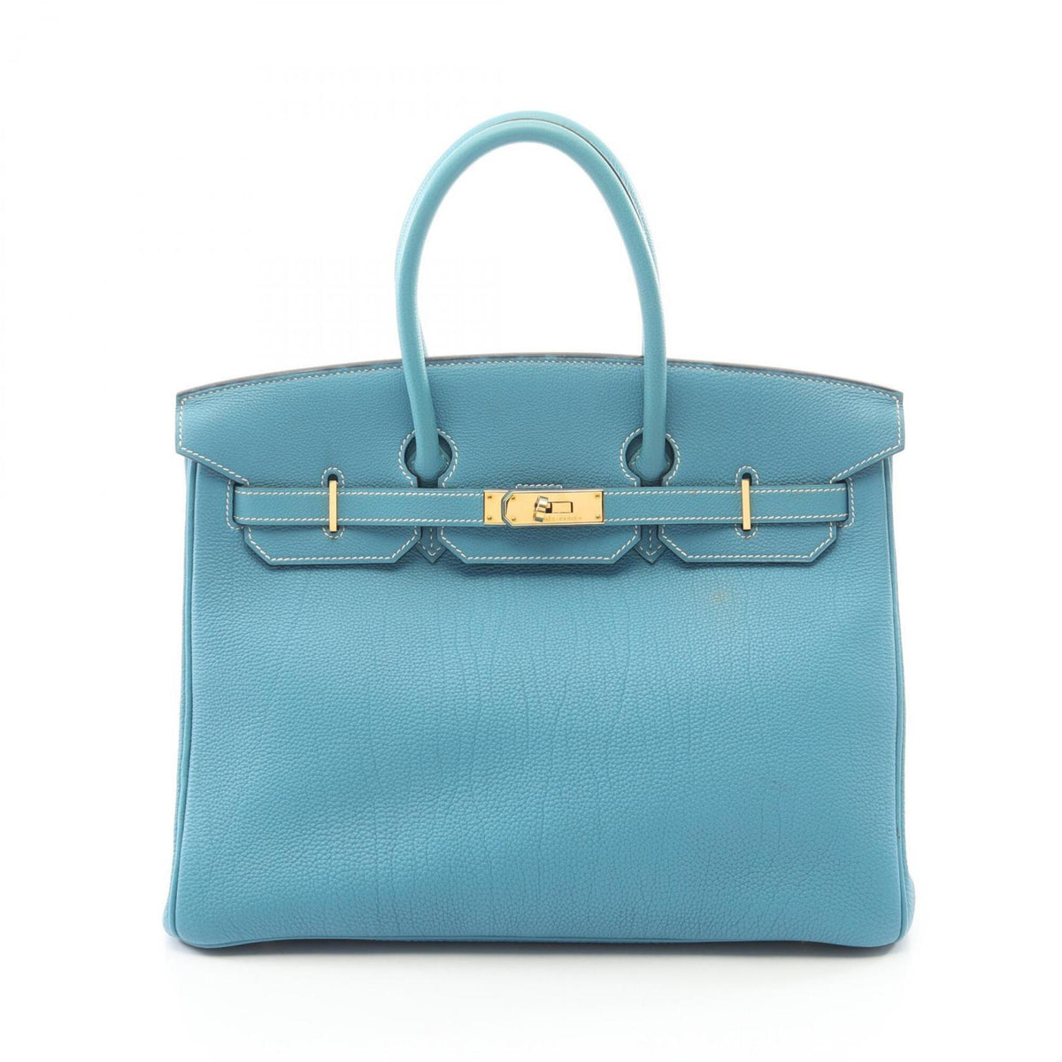 Hermes Blue Togo Leather Handbag (Pre-Owned)
