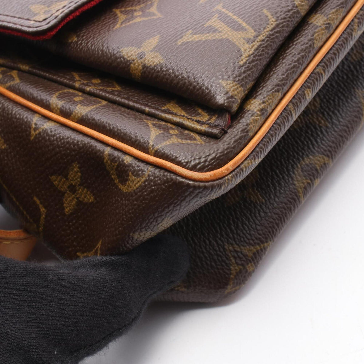 Louis Vuitton Brown Monogram Coated Canvas Leather Handbag Shoulder Bag (Pre-Owned)