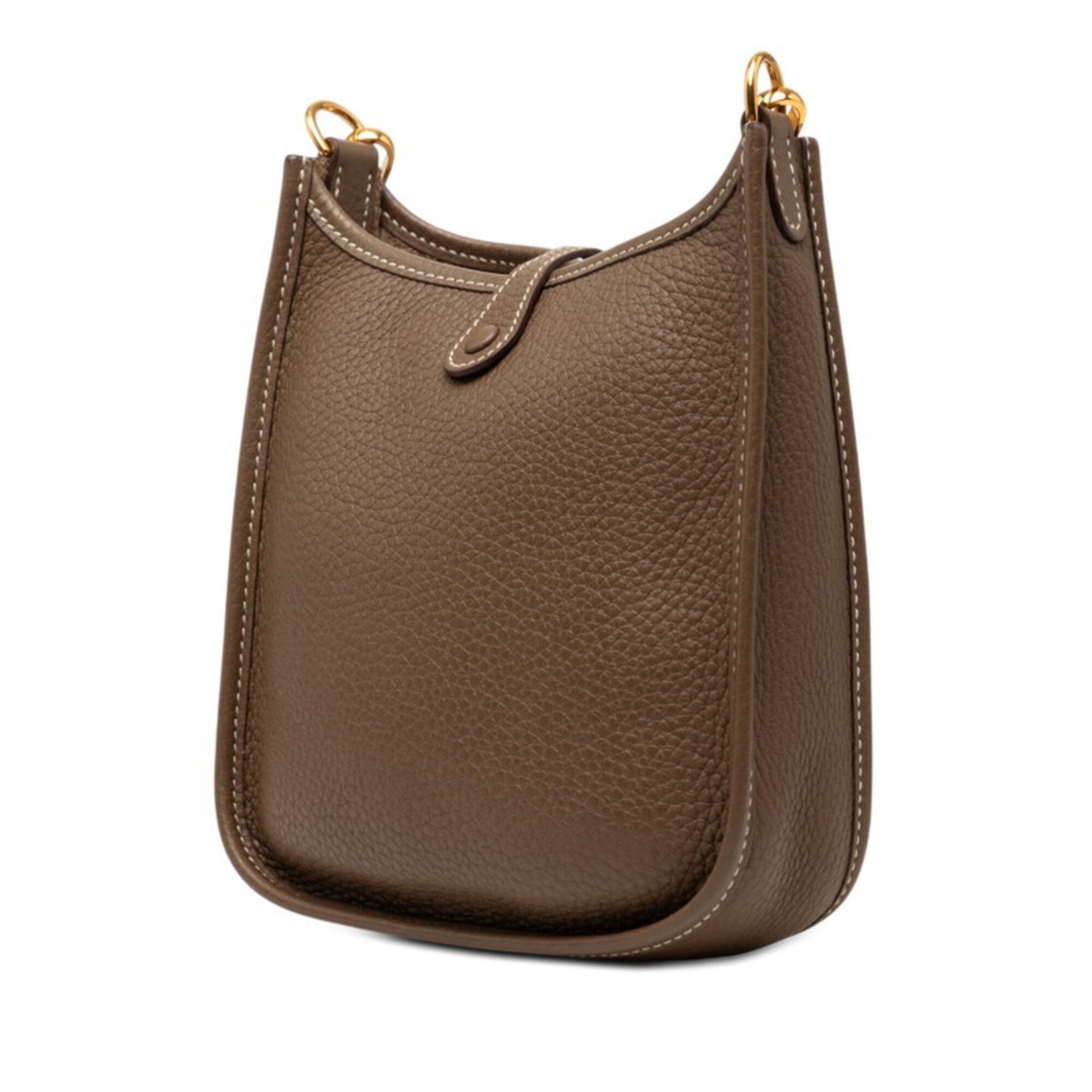 Hermes Evelyne Etoupe Gray Navy Taurillon Clemence Leather Shoulder Bag (Pre-Owned)