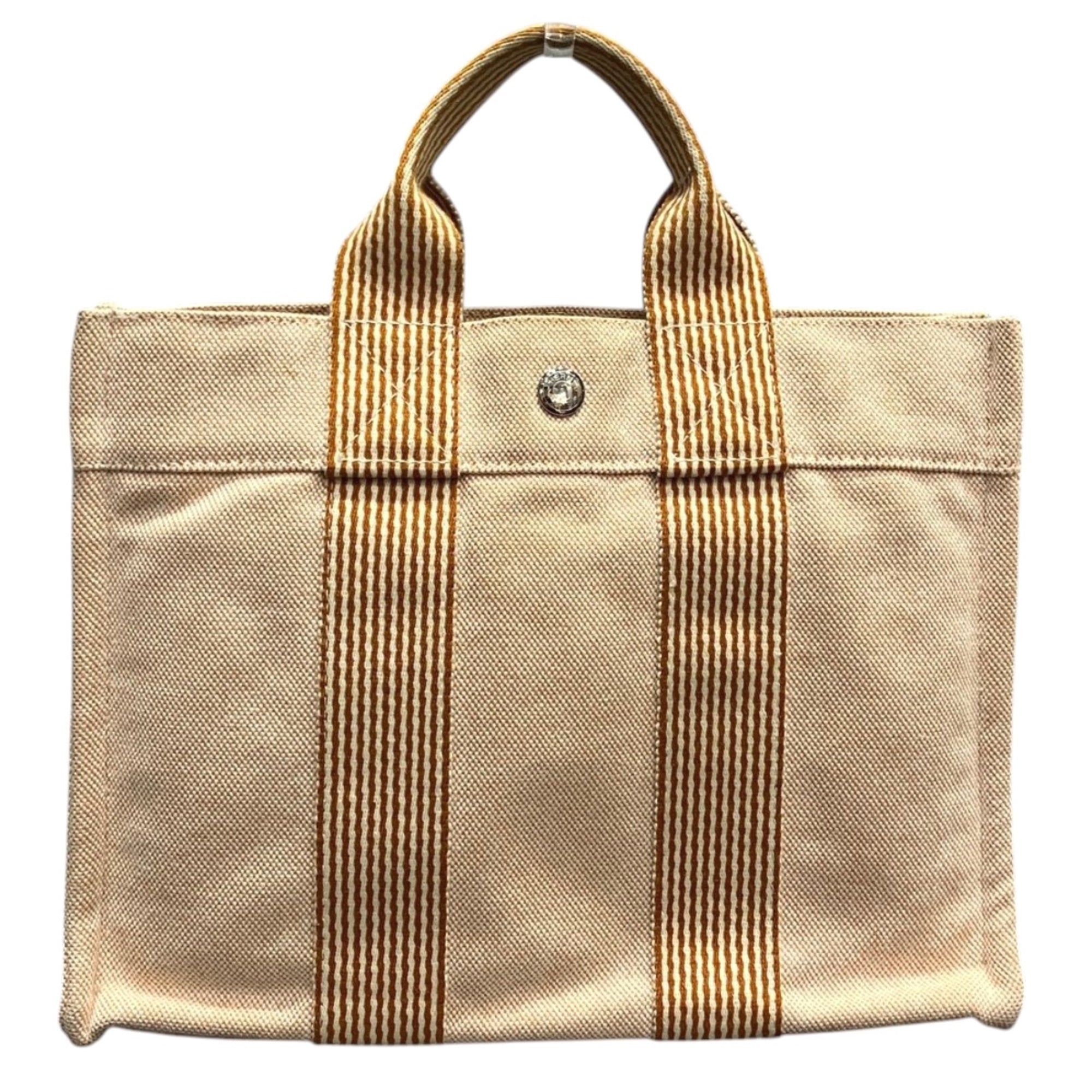 Hermes Orange Cotton Canvas Handbag (Pre-Owned)