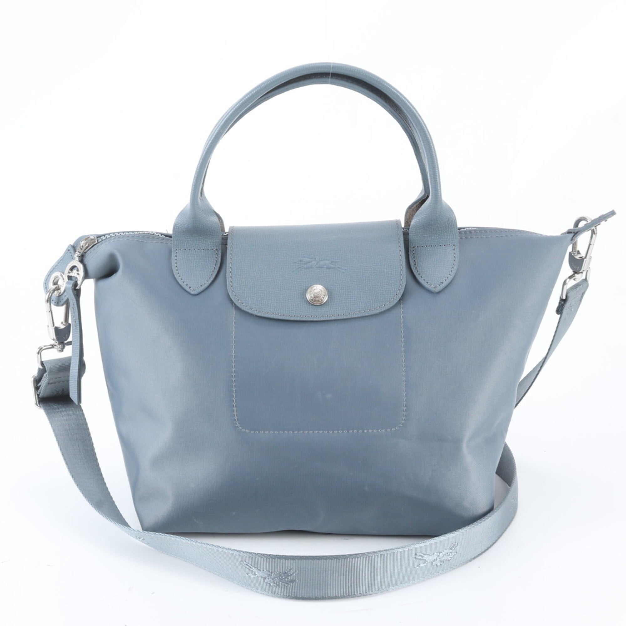 Longchamp Le Pliage Leather Nylon Handbag Shoulder Bag (Pre-Owned)