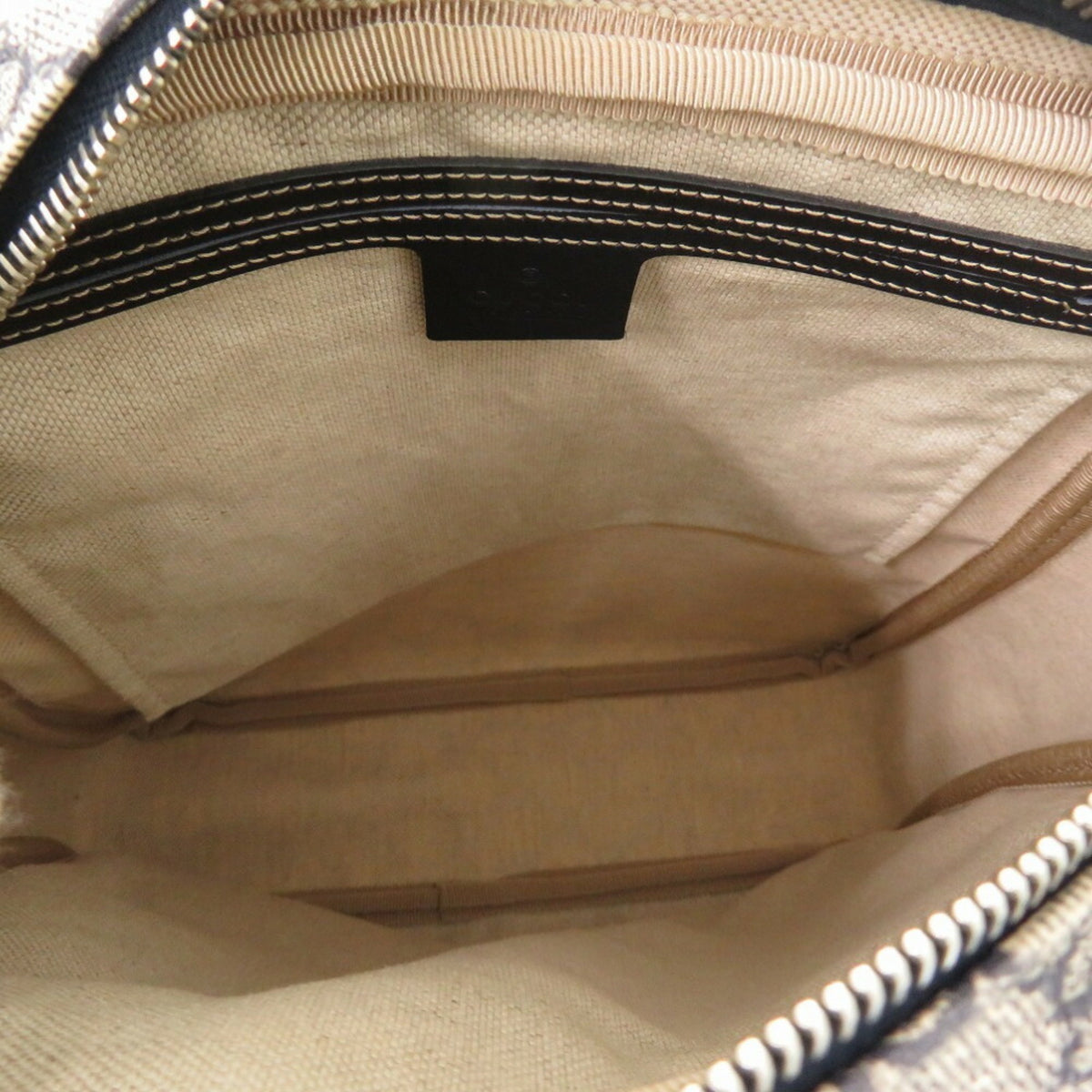 Gucci Beige Navy Gg Supreme Shoulder Bag (Pre-Owned)