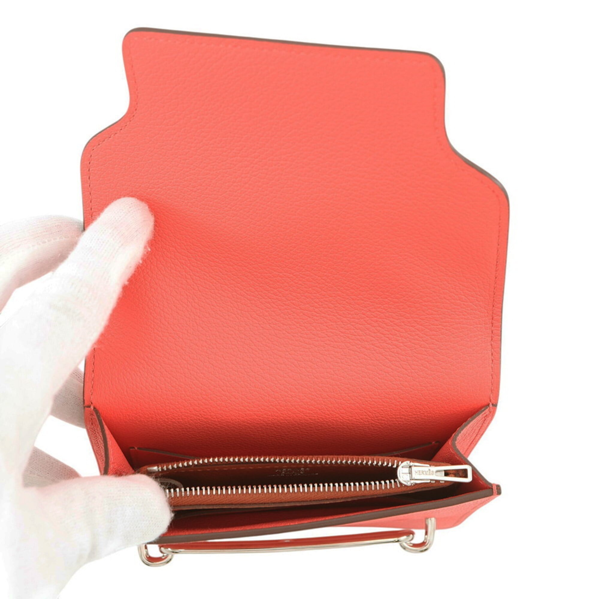 Hermes Orange Sienne Evercalf Leather Wallet (Bi-Fold) (Pre-Owned)