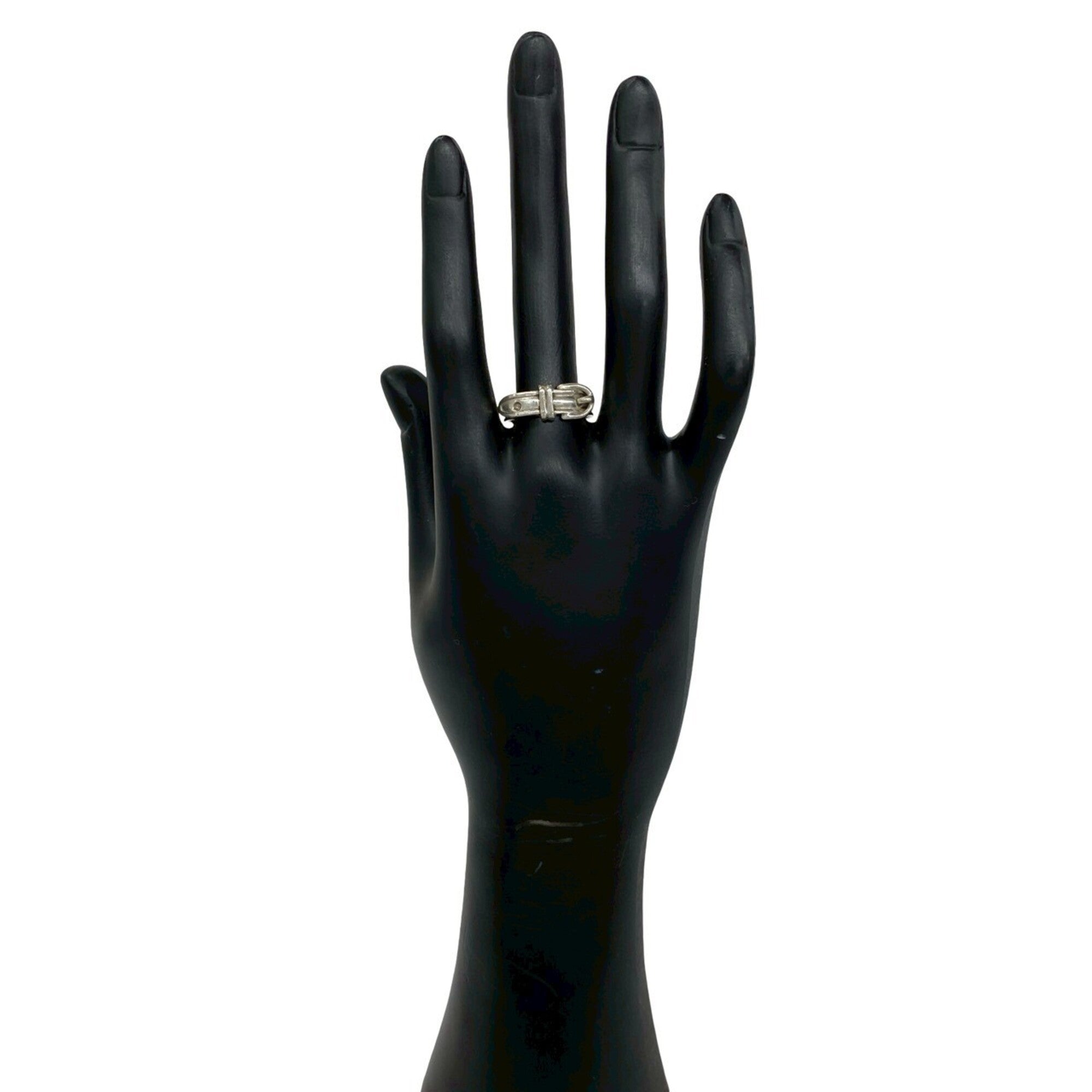Hermes Silver Silver 925 Band Ring (Pre-Owned)