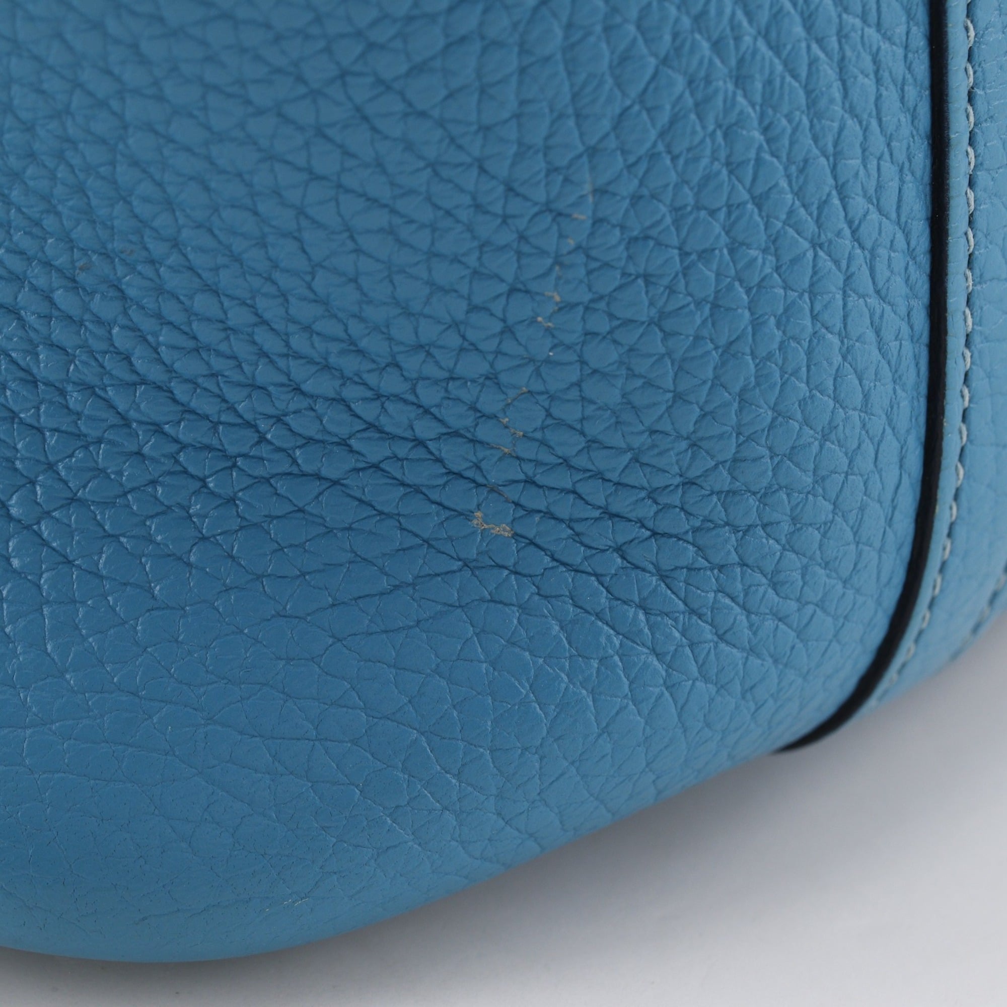 Hermes Blue Green Taurillon Clemence Leather Handbag (Pre-Owned)