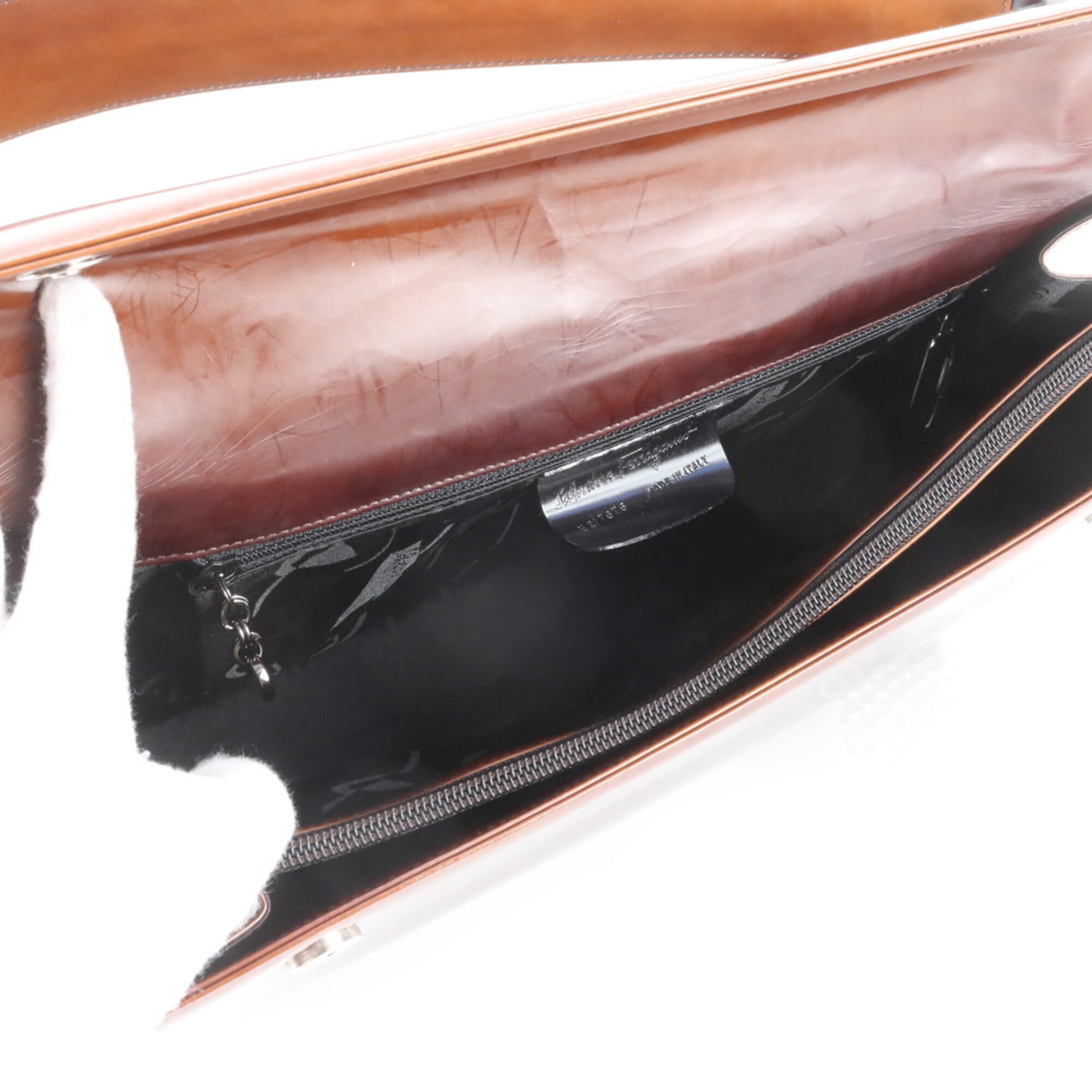 Salvatore Ferragamo Brown Leather Handbag Shoulder Bag (Pre-Owned)