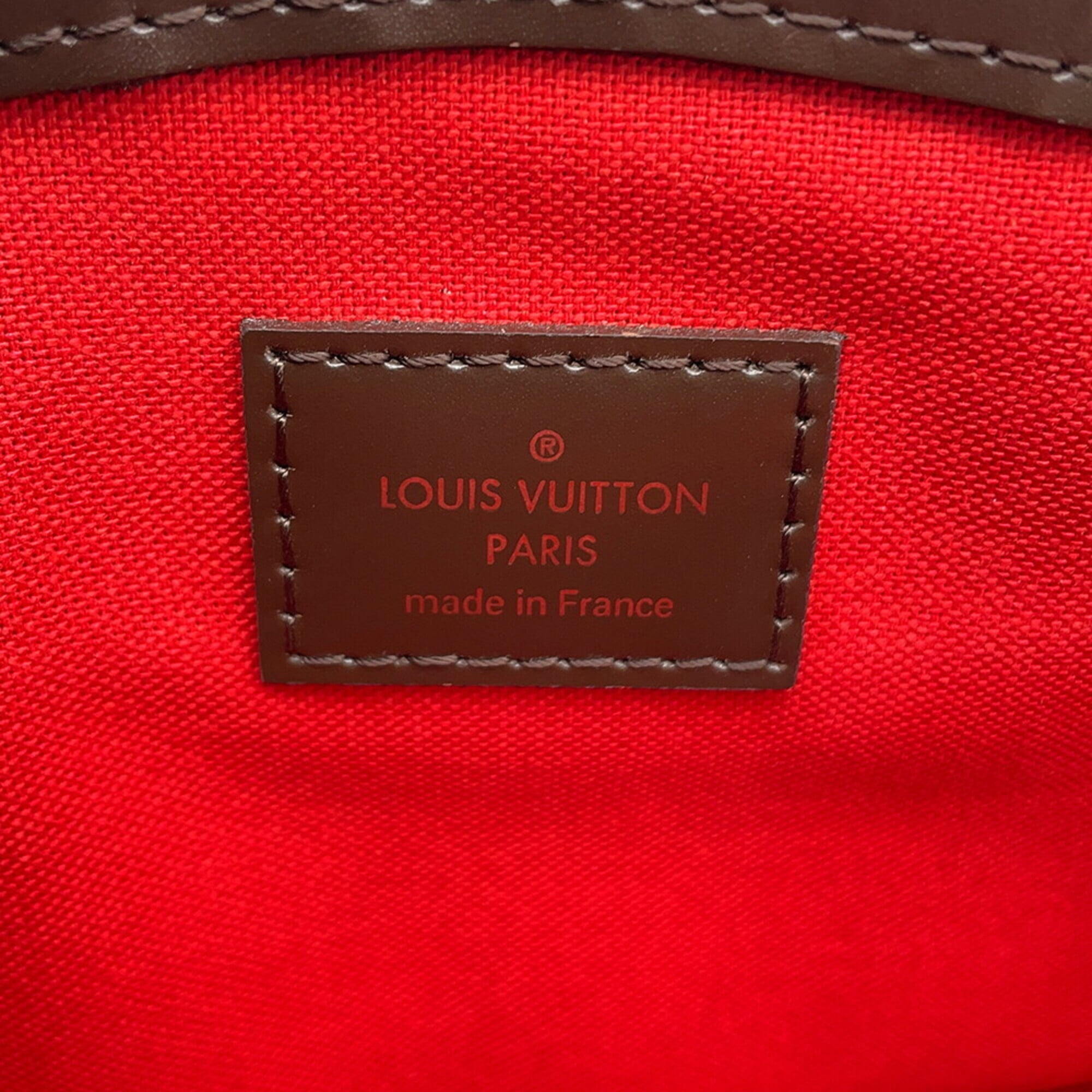 Louis Vuitton Damier Damier Canvas Ebene Red Color Damier Canvas Handbag (Pre-Owned)