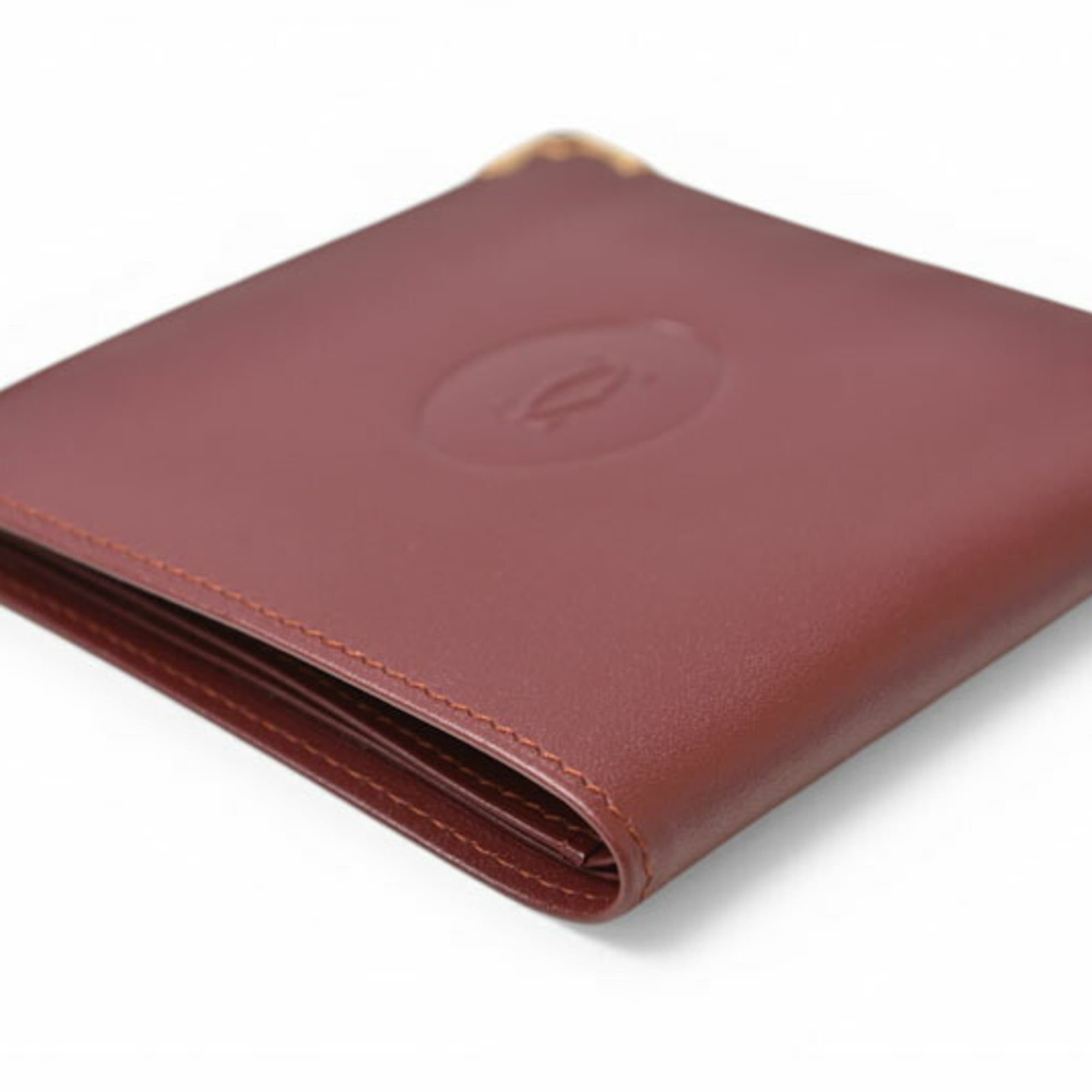 Cartier Bordeaux Leather Wallet (Bi-Fold) (Pre-Owned)