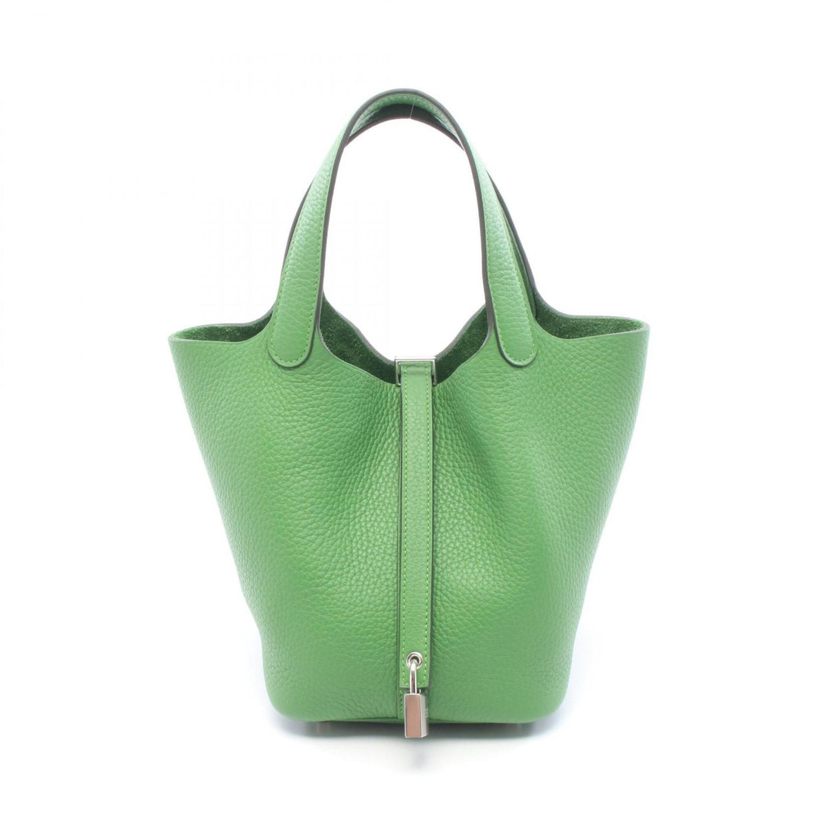 Hermes Green Taurillon Clemence Leather Handbag (Pre-Owned)